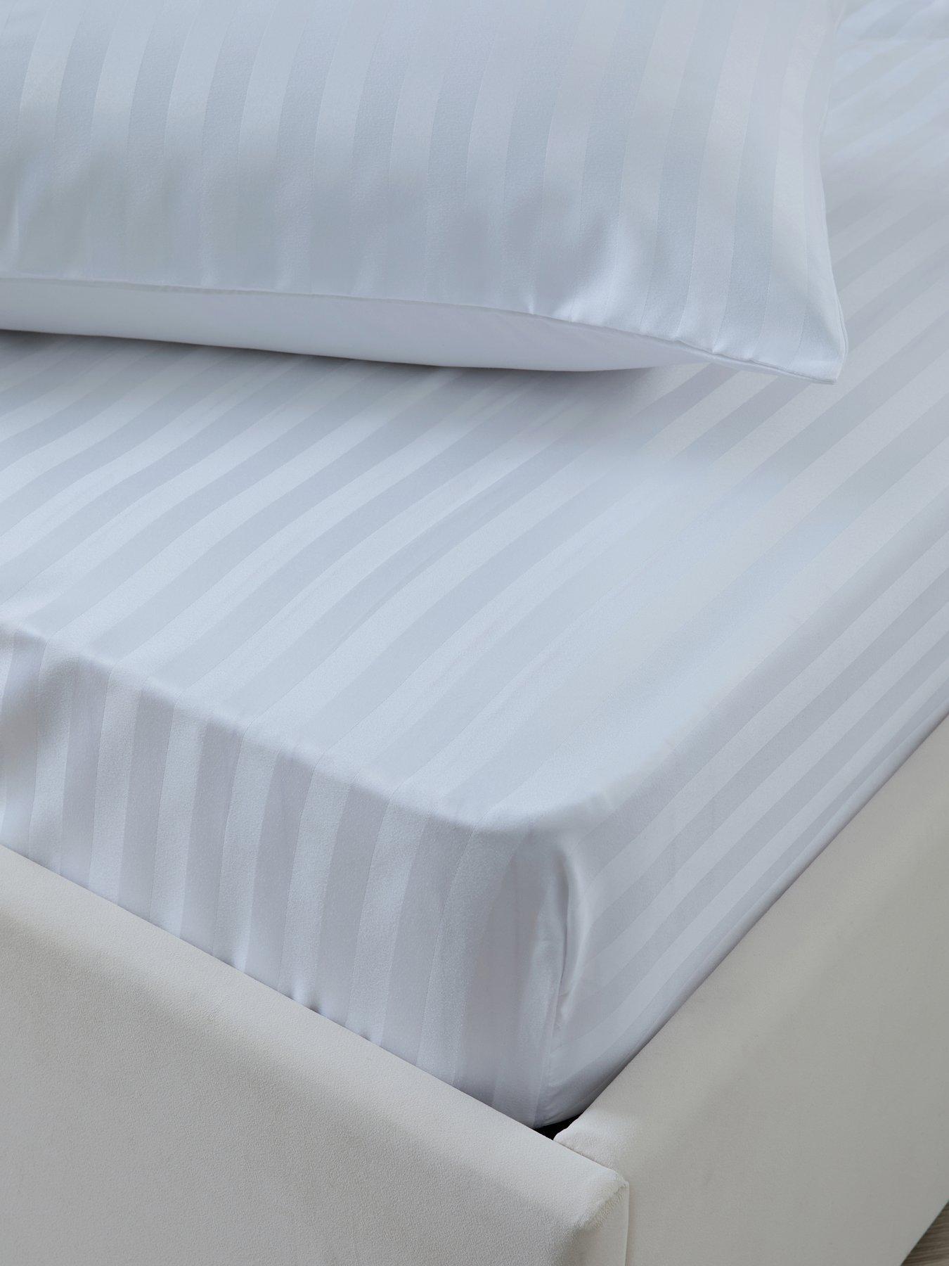 The Very Collection Super Soft Hotel Stripe 28cm Fitted Sheet
