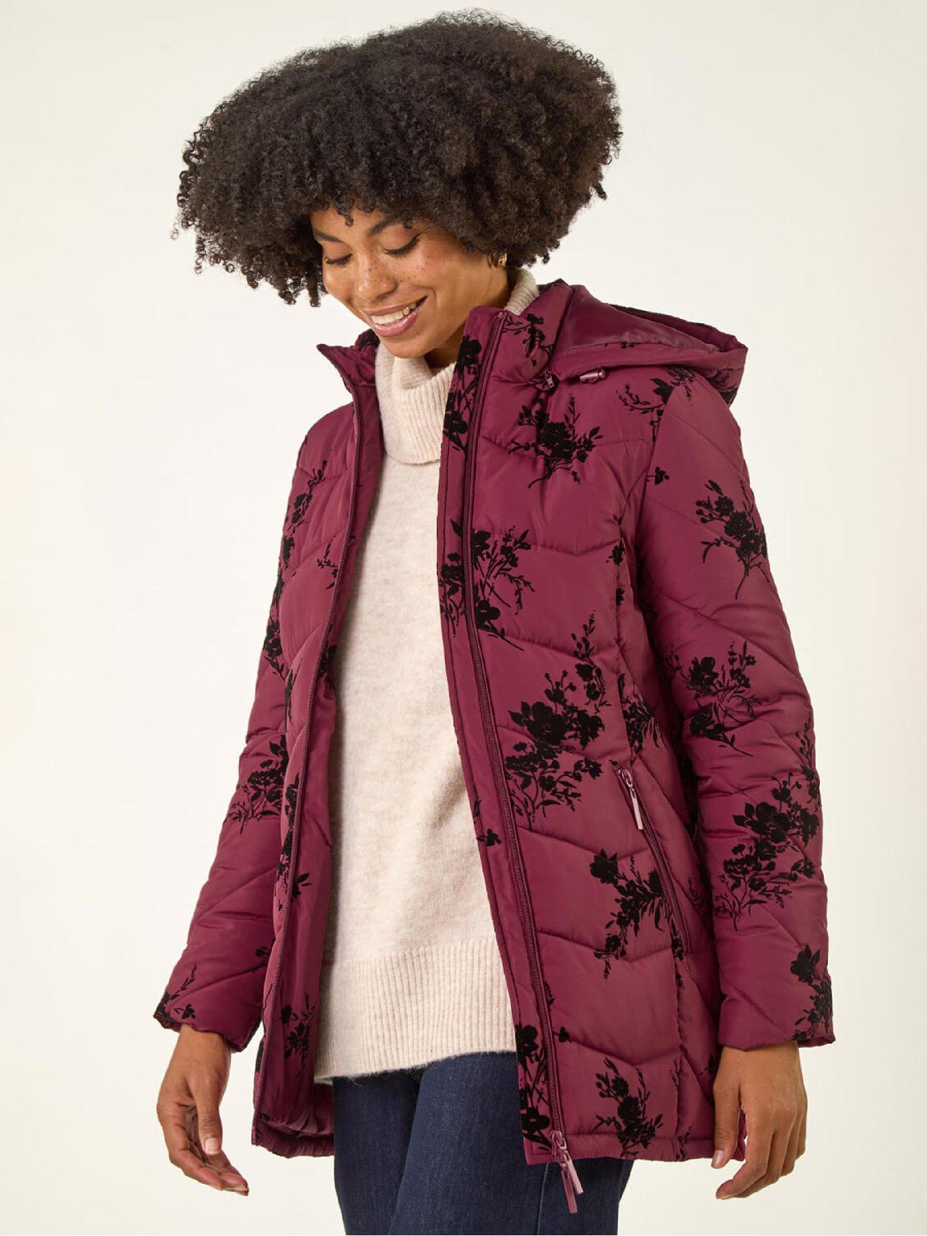Roman Floral Flock Padded Coat