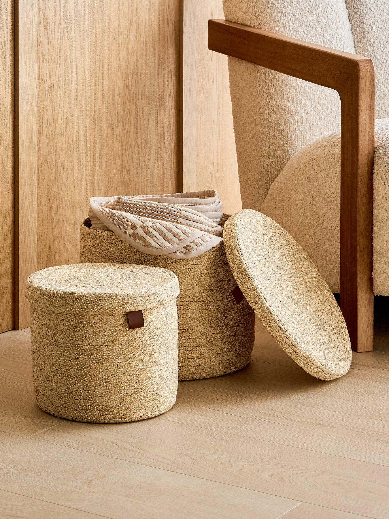 The Very Collection Set of 2 Paper Rope Basket with Lid