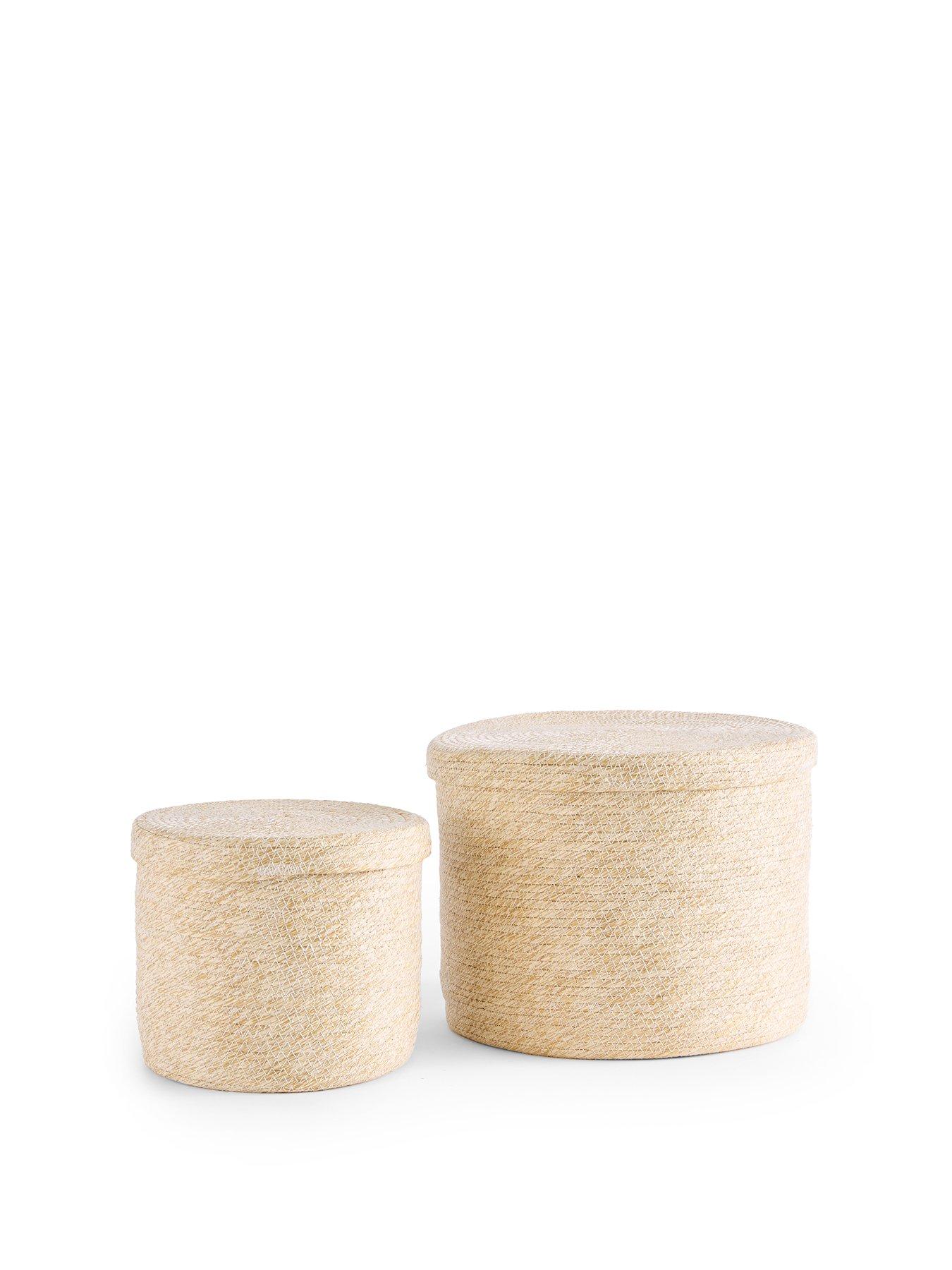 Image 2 of 6 of The Very Collection Set of 2 Paper Rope Basket with Lid