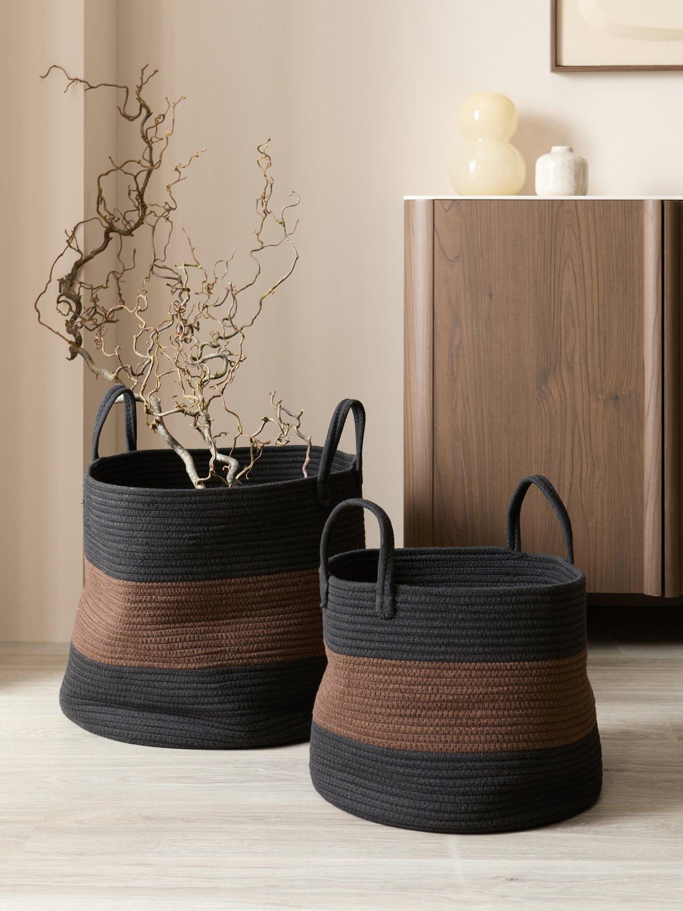 Michelle Keegan Home Set Of 2 Mk Brown/black Storage Baskets
