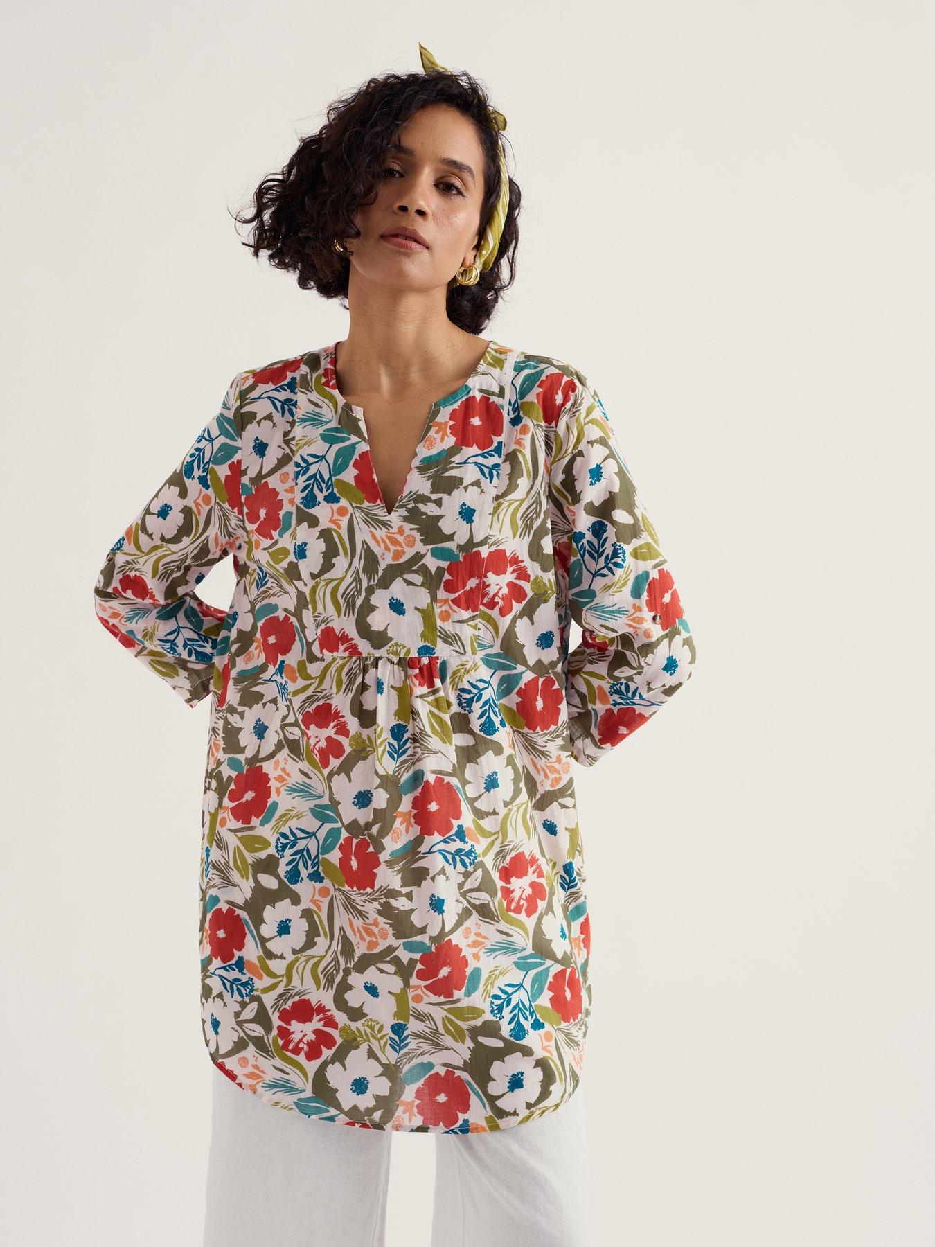 Image 1 of 5 of Seasalt Cornwall Op Art Tunic Summer Shadows Chalk - Multi