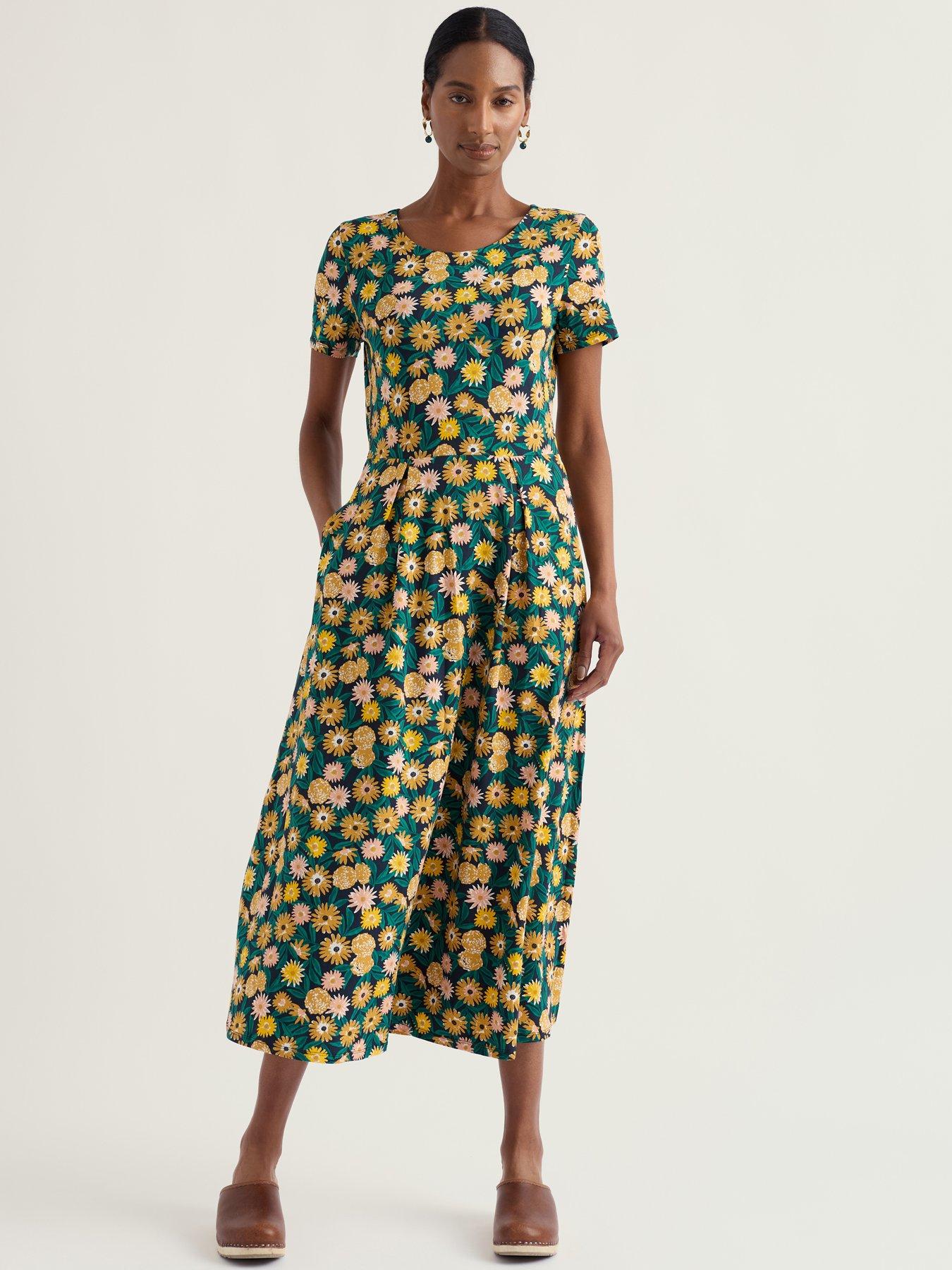Seasalt Cornwall Veronica Dress Marigold Meadow Inkwell - Multi
