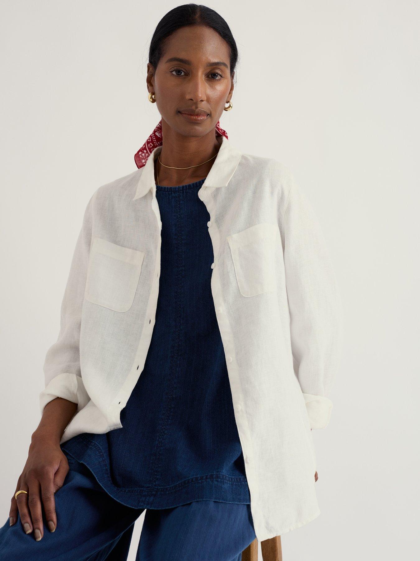 Seasalt Cornwall Hazel Branch Shirt Chalk