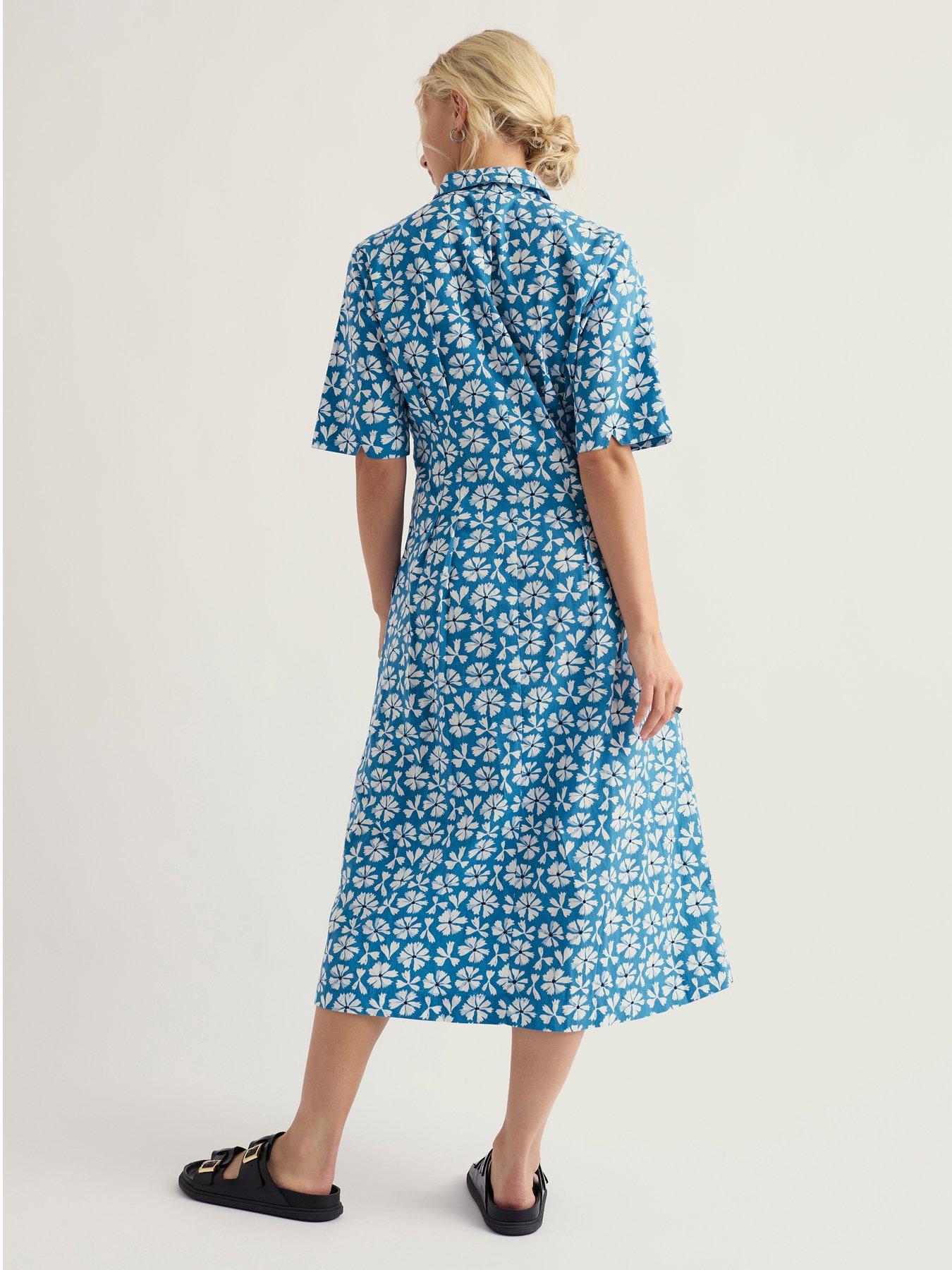 Image 2 of 5 of Seasalt Cornwall Wild Liquorice Dress Bold Cornflower Sailboats - Multi