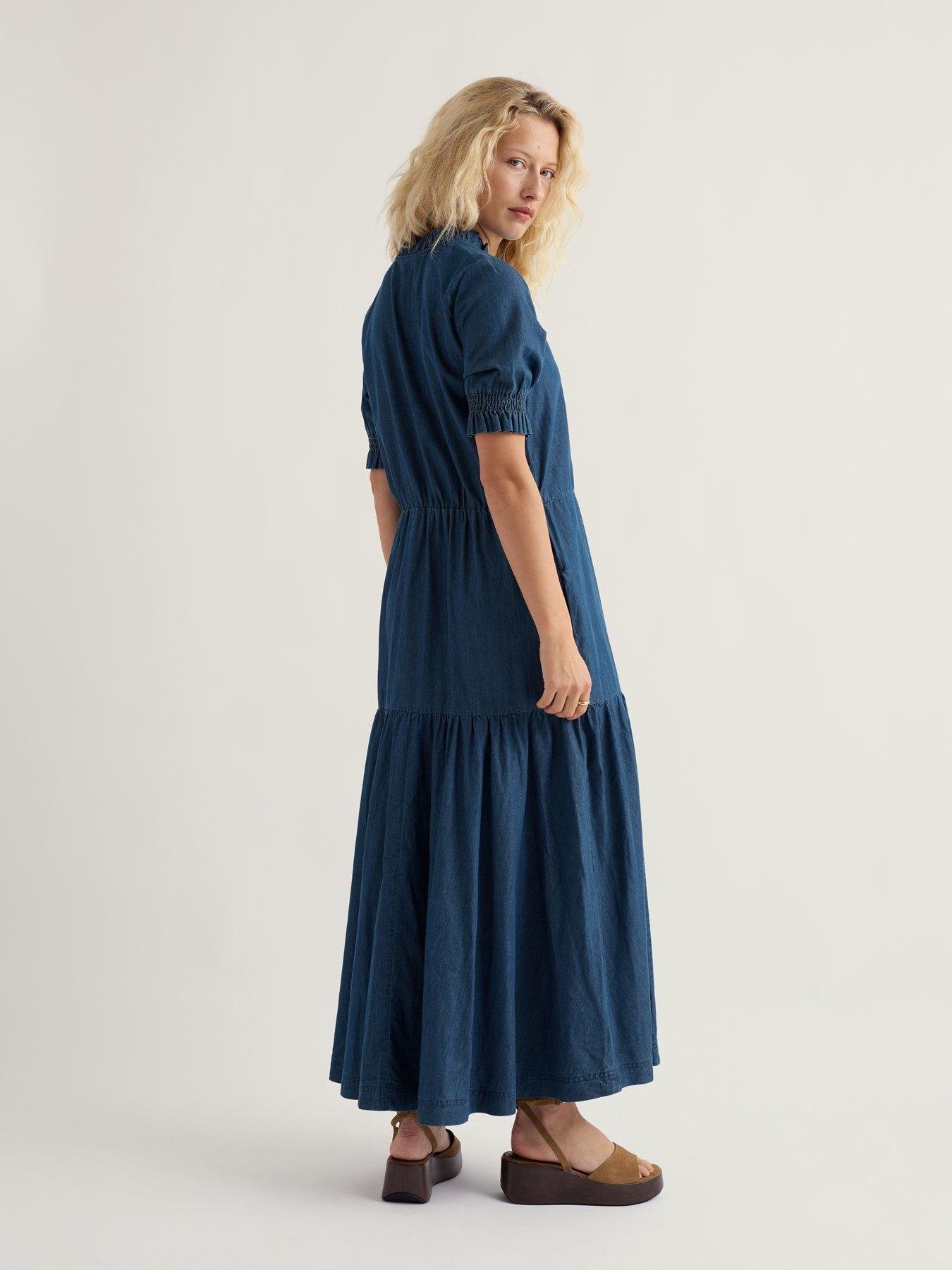 Image 2 of 5 of Seasalt Cornwall Feather Star Dress Mid Wash Indigo - Multi