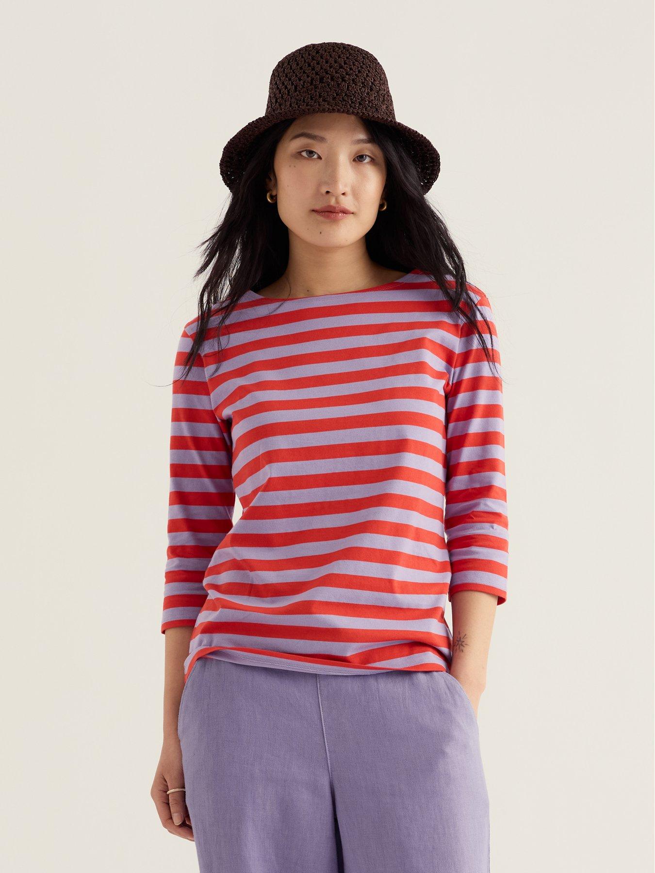 Seasalt Cornwall Striped Top - Scallion Bellflower