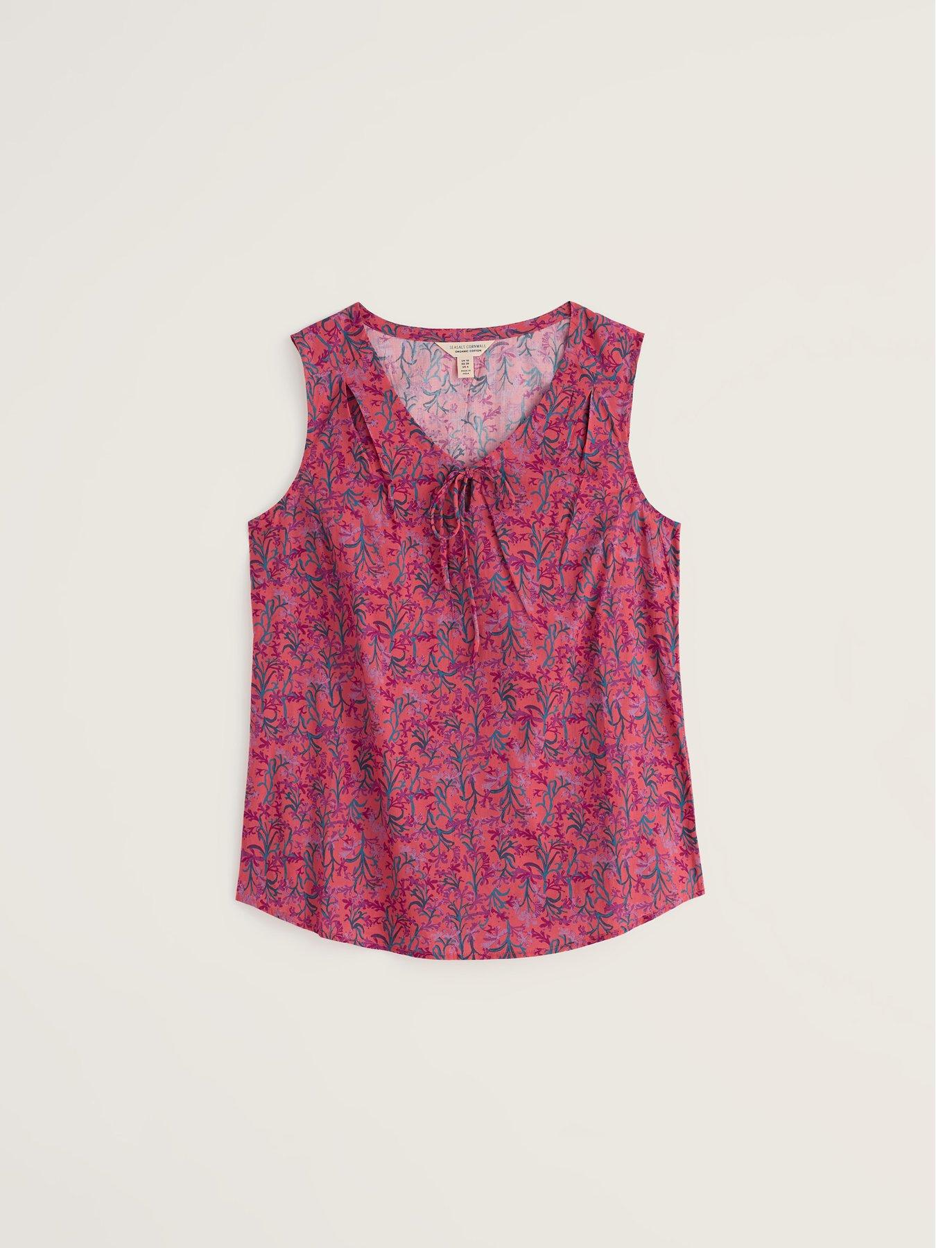 Image 4 of 5 of Seasalt Cornwall V Neck Sleevless Top - Summer Fronds Crab Claw