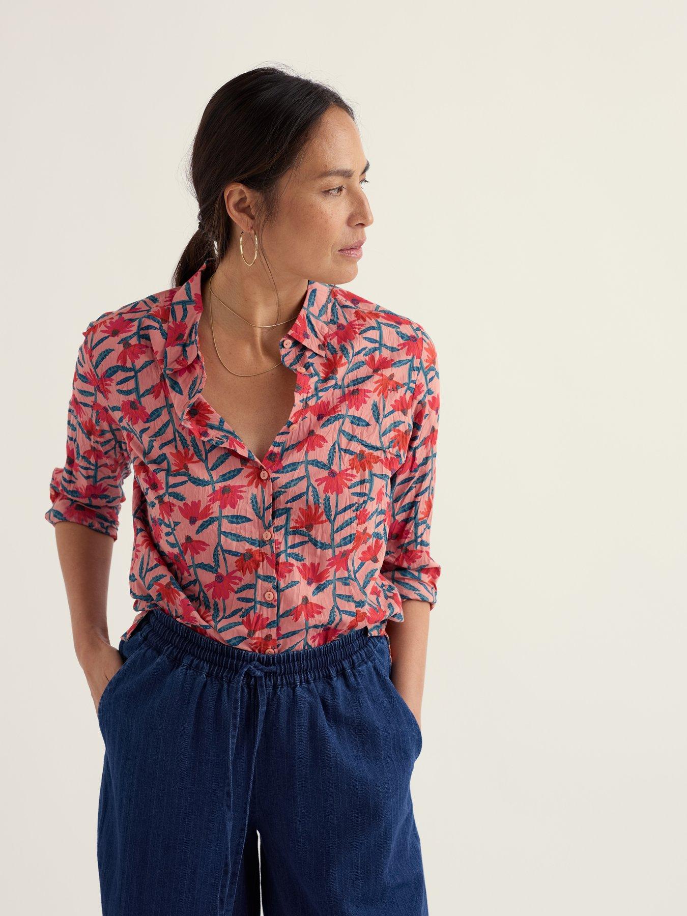 Seasalt Cornwall Larissa Shirt Echinacea Stems Rosehip - Multi