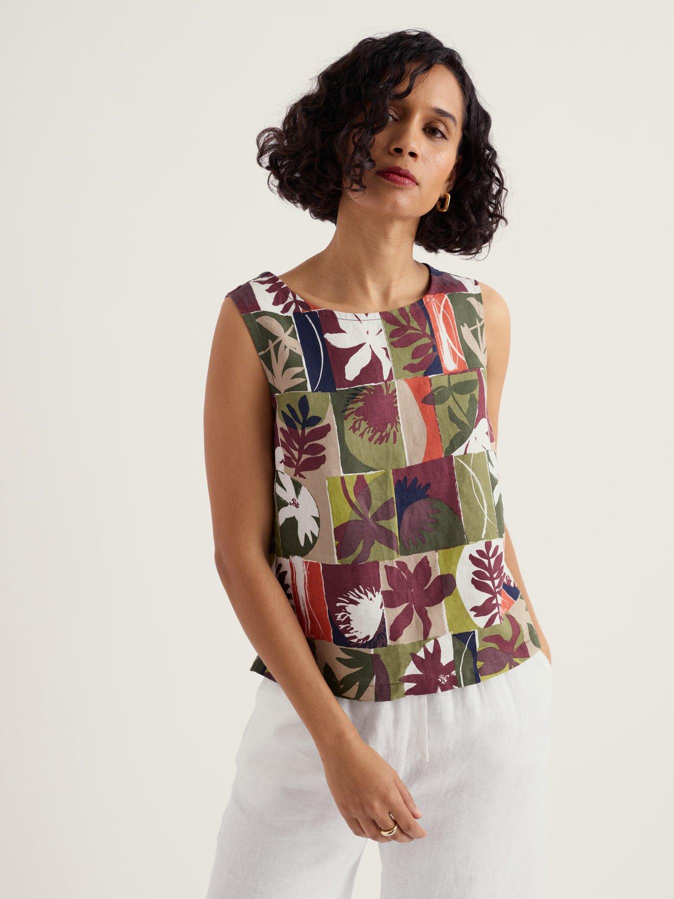 Seasalt Cornwall Colour Study Top Floral Splice Cacao - Multi