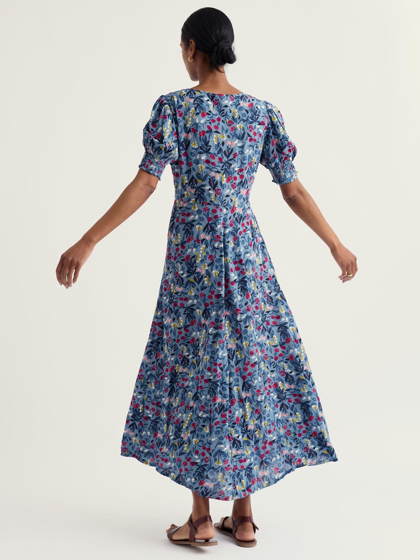 Image 2 of 5 of Seasalt Cornwall Marsh Violet Dress Spring Stems Seascape Mix