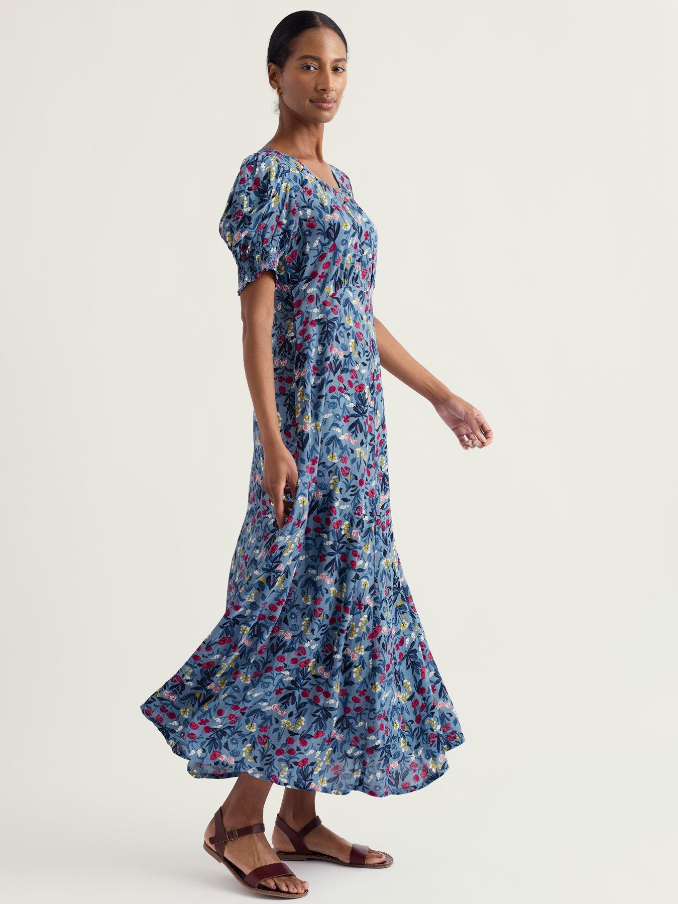 Image 3 of 5 of Seasalt Cornwall Marsh Violet Dress Spring Stems Seascape Mix