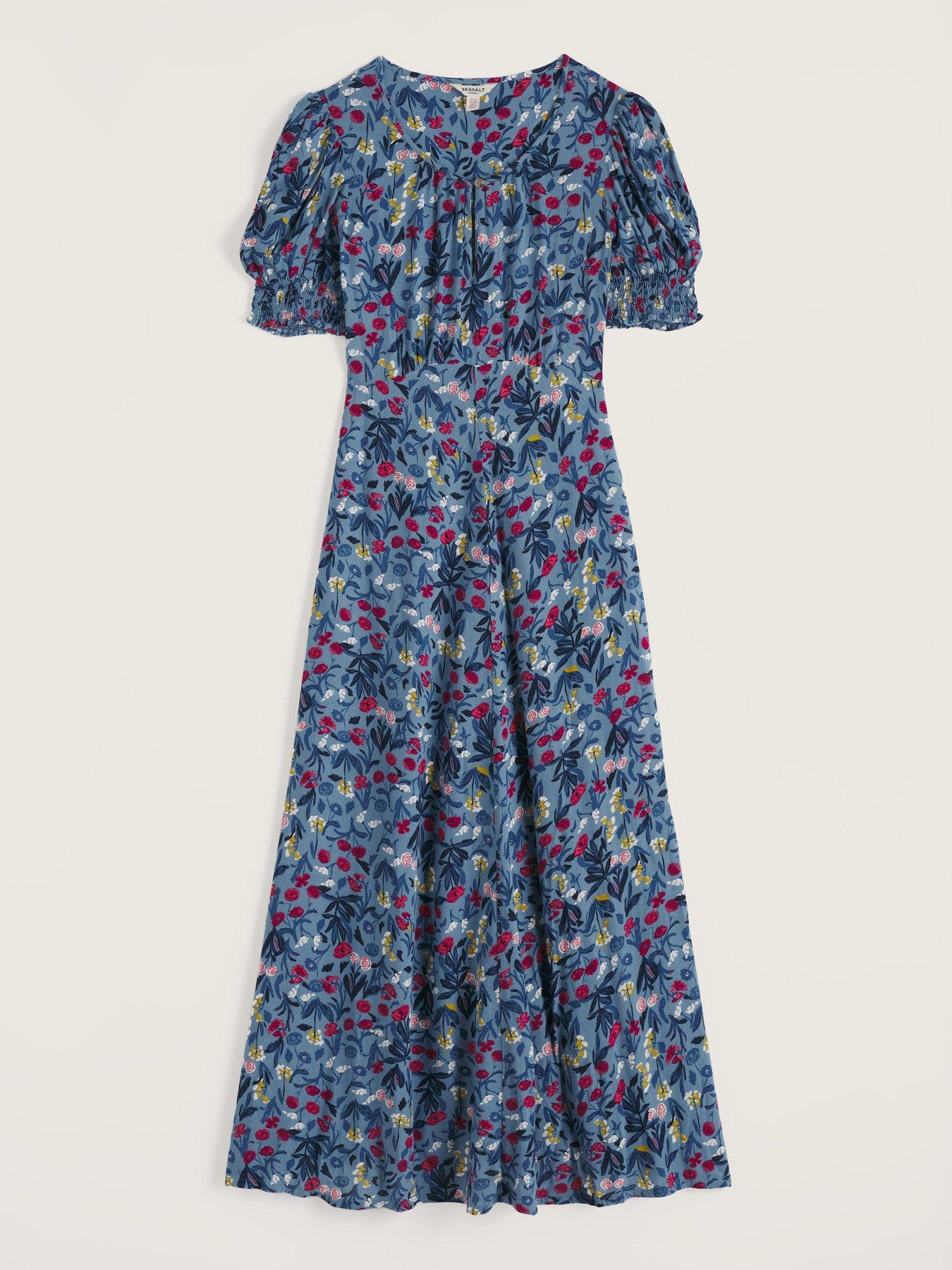Image 4 of 5 of Seasalt Cornwall Marsh Violet Dress Spring Stems Seascape Mix