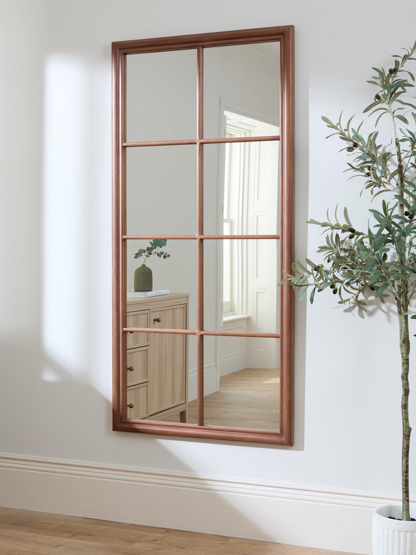 Image 1 of 8 of The Very Collection Natural Window Pane Mirror 75x155cm
