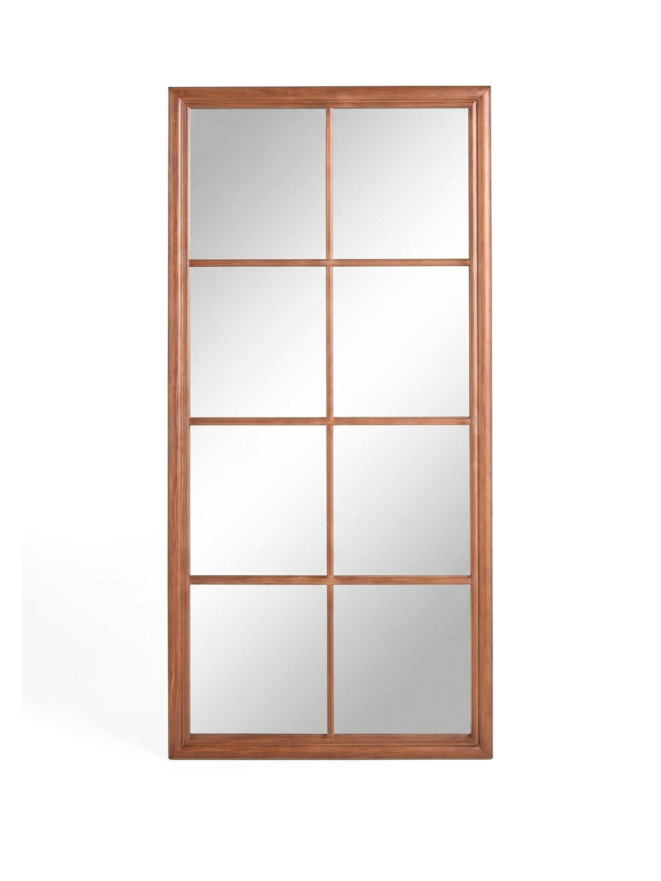 Image 2 of 8 of The Very Collection Natural Window Pane Mirror 75x155cm