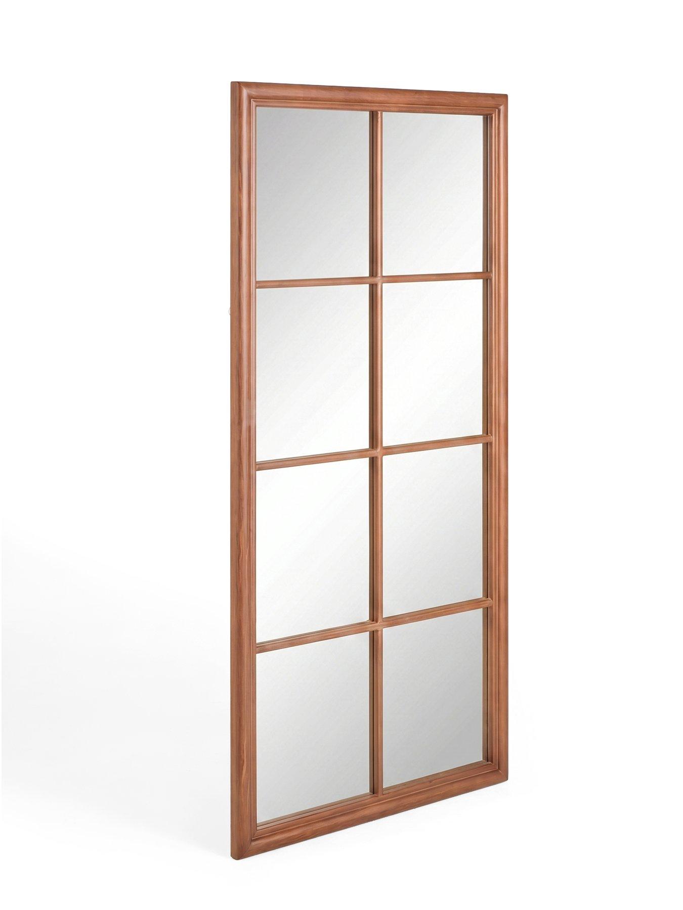 Image 3 of 8 of The Very Collection Natural Window Pane Mirror 75x155cm