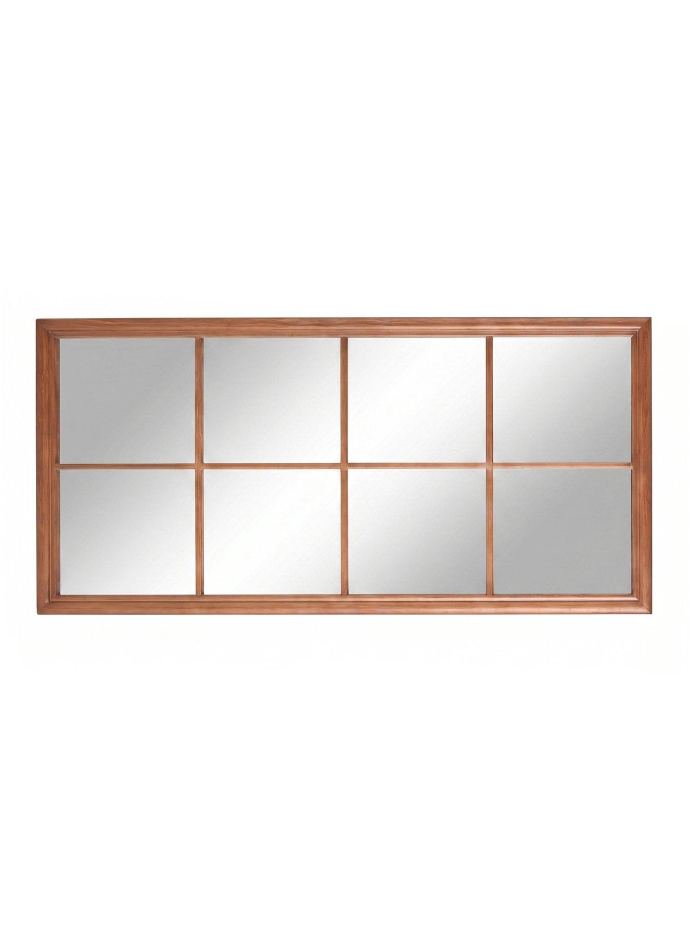 Image 4 of 8 of The Very Collection Natural Window Pane Mirror 75x155cm
