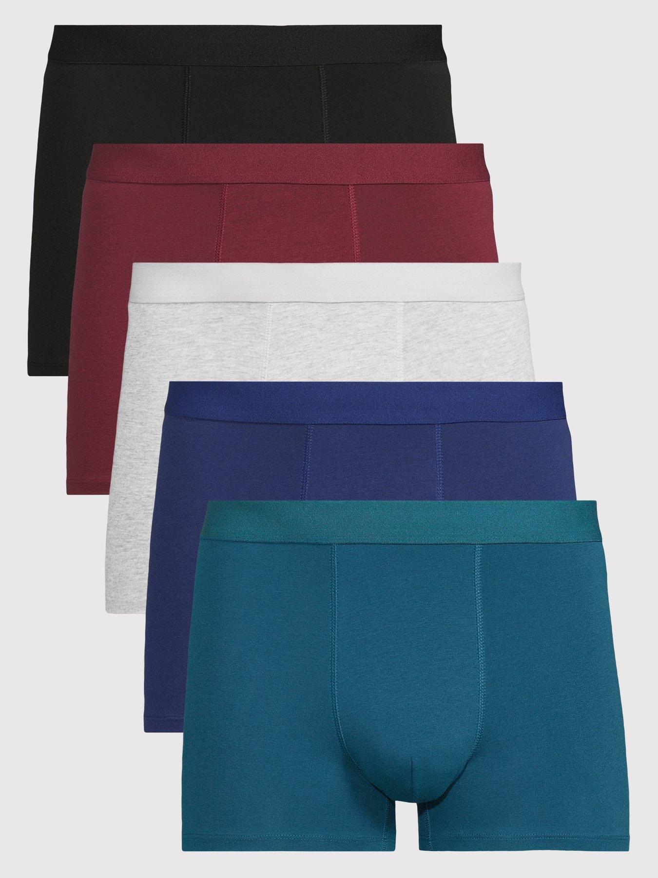 Image 1 of 3 of The Very Collection 5 Pack Assorted Trunks - Grey, Burgundy, Sage, Blue, Navy