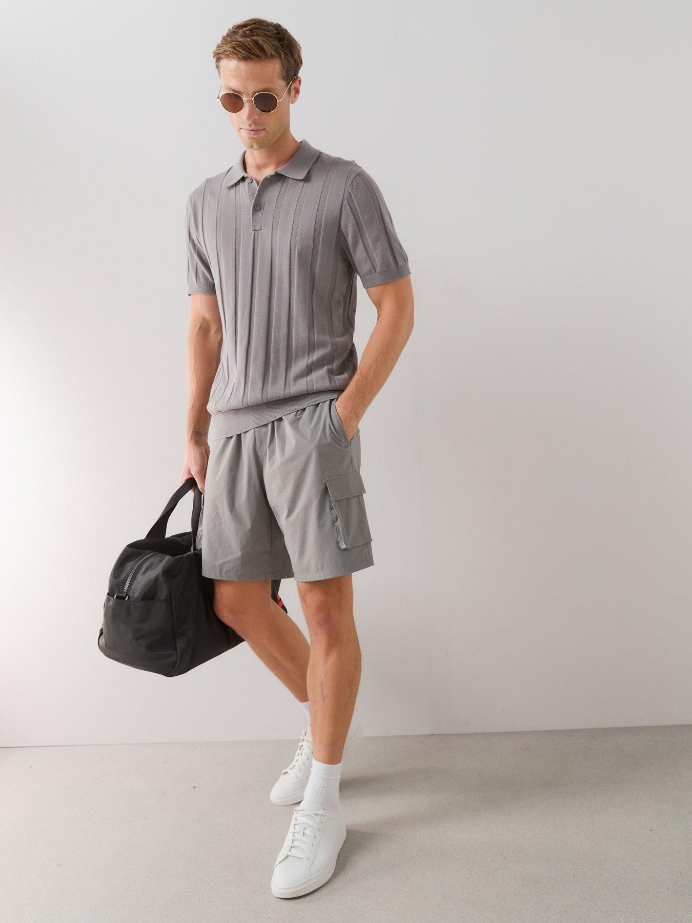 Image 3 of 7 of The Very Collection Elasticated Waist Cargo Shorts - Grey