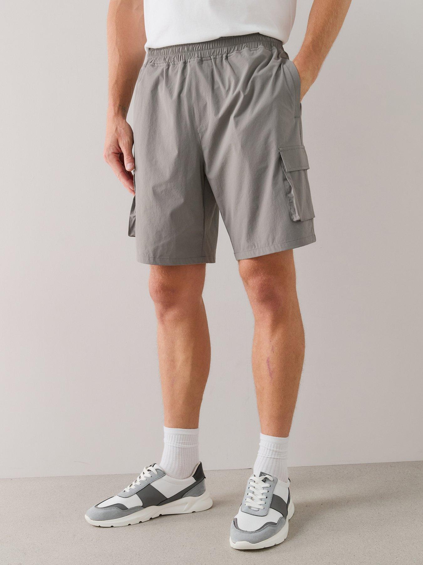 Image 4 of 7 of The Very Collection Elasticated Waist Cargo Shorts - Grey