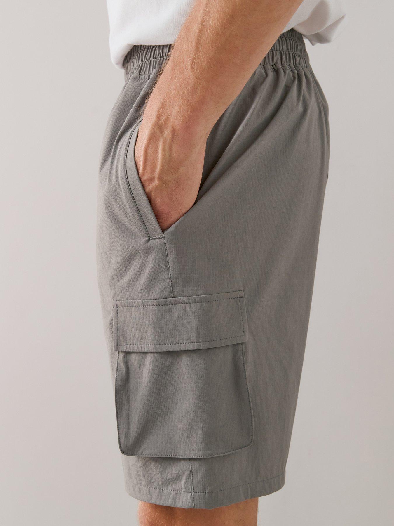 Image 6 of 7 of The Very Collection Elasticated Waist Cargo Shorts - Grey