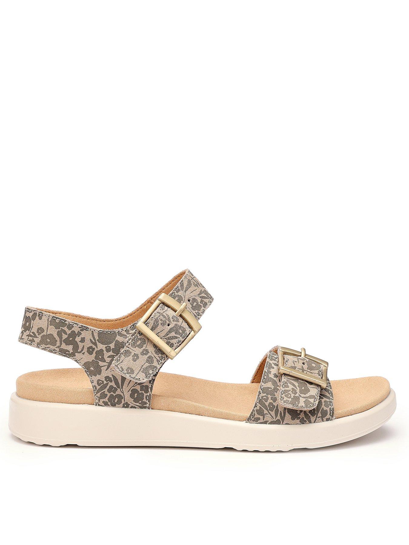 Image 1 of 4 of Hotter Corfu Wide - Khaki Floral