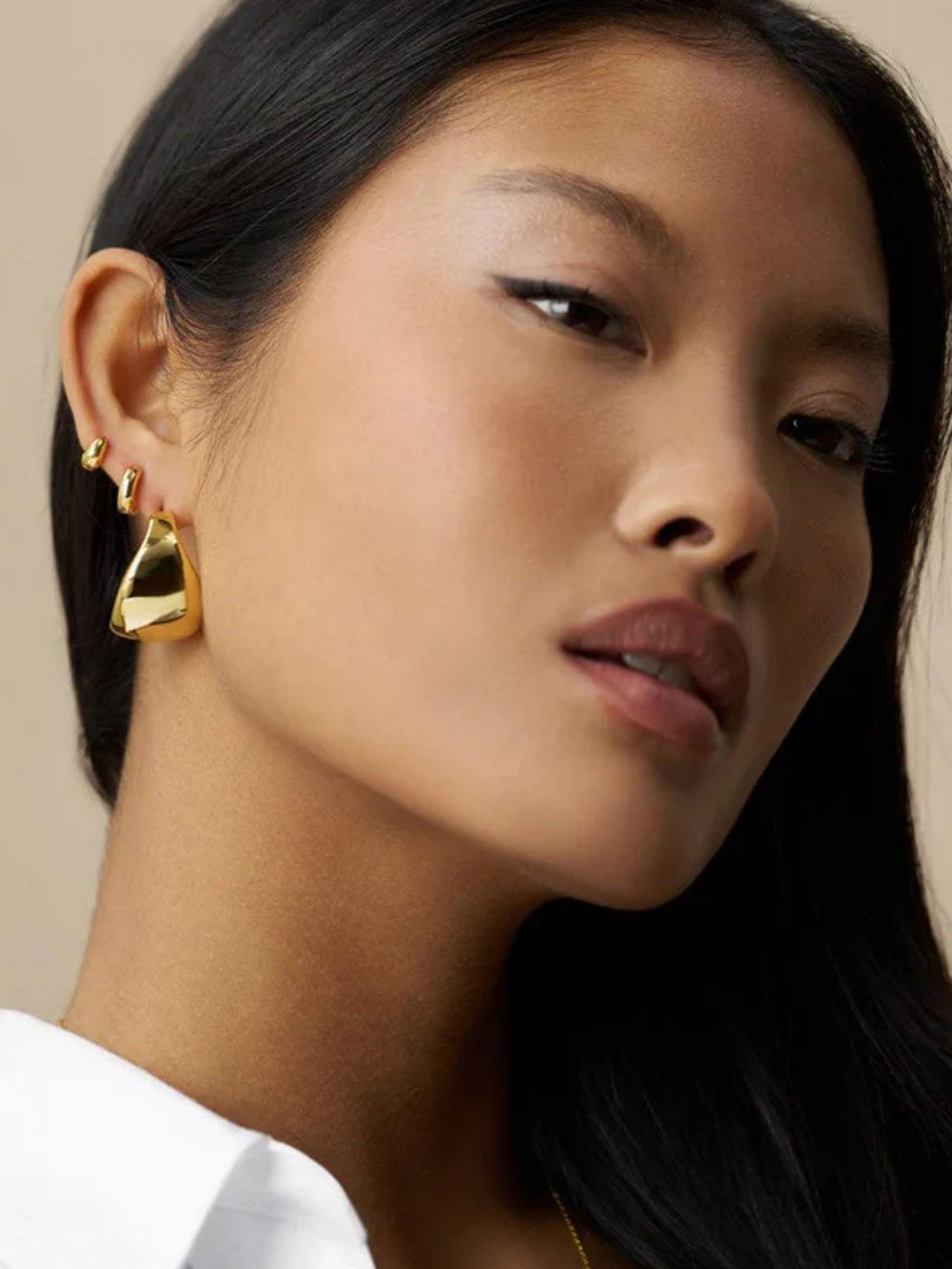 orelia-statement-taper-metal-hoop-earringsfront