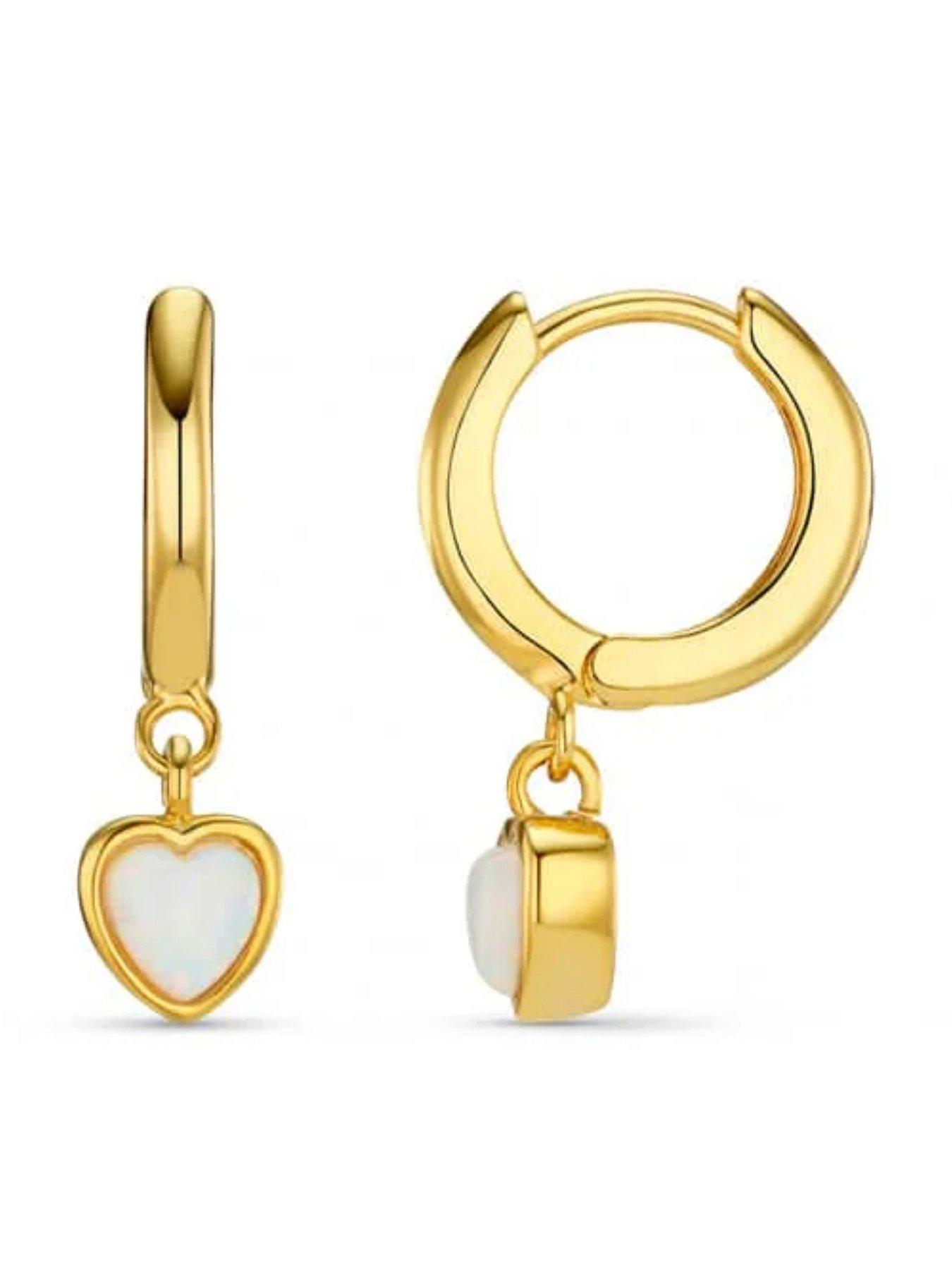 orelia-opal-heart-drop-huggie-hoop-earringsstillFront