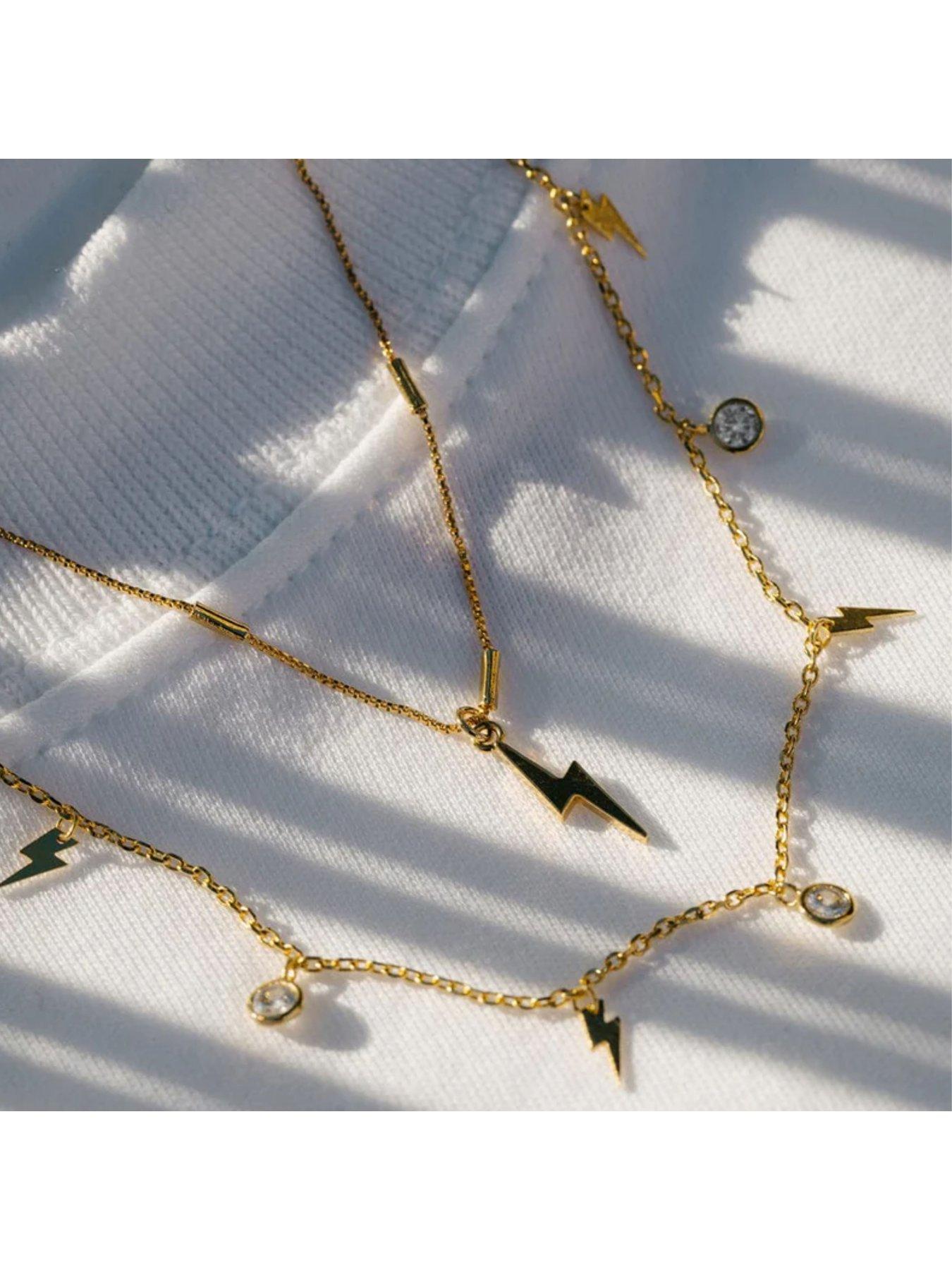 orelia-metal-lightning-charm-necklaceback