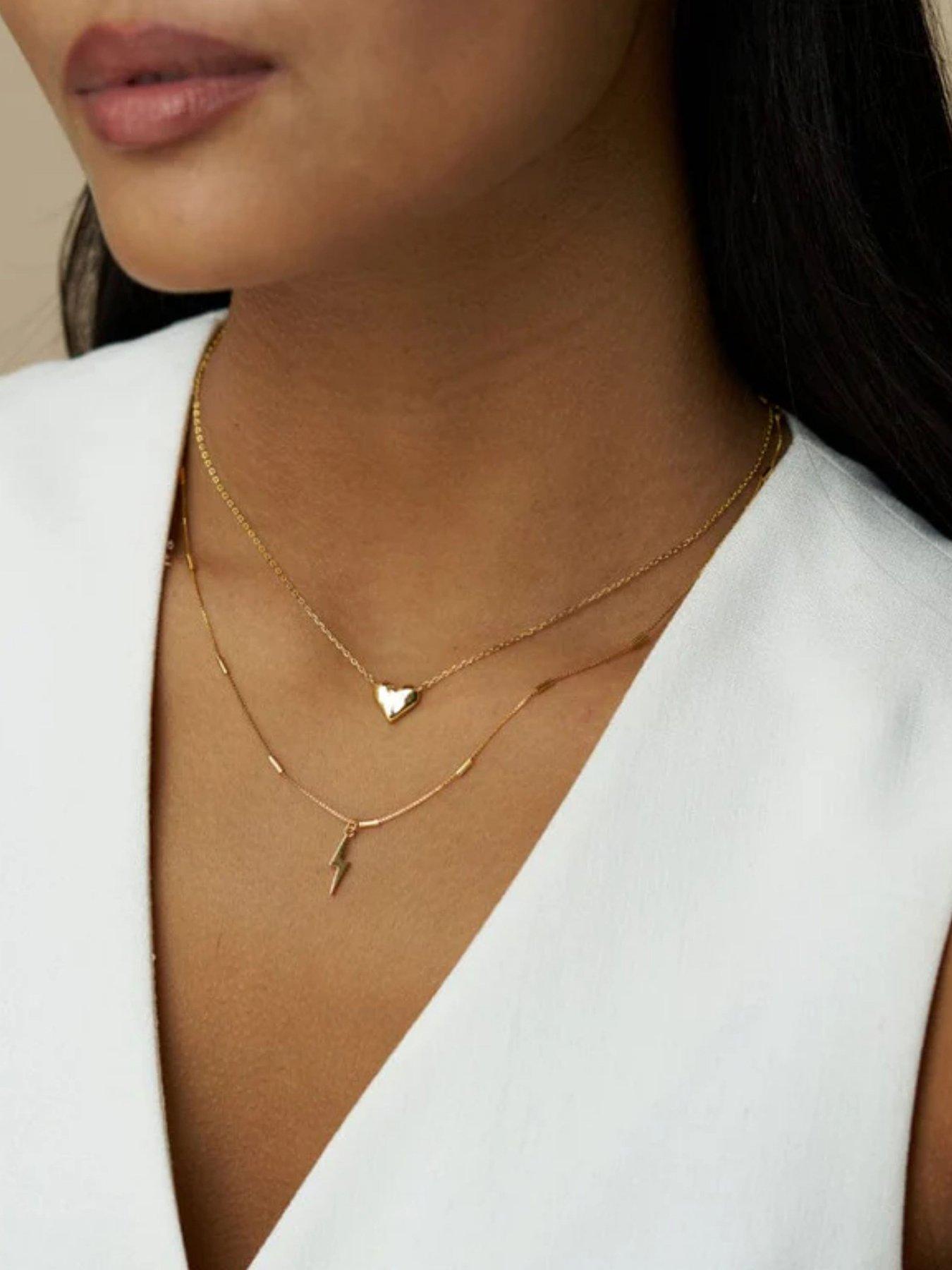 Image 1 of 3 of Orelia Molten Heart Stationed Necklace