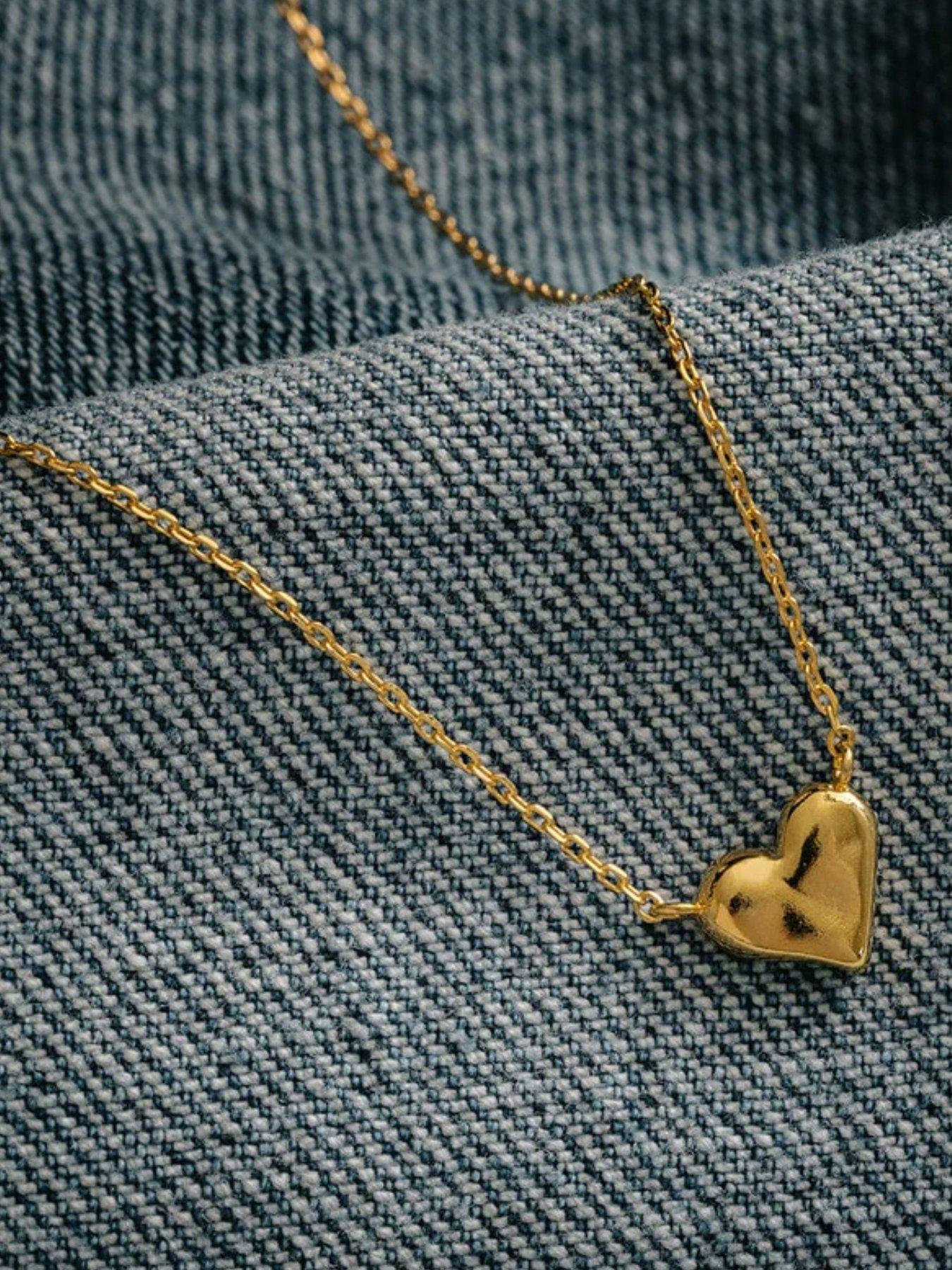 Image 2 of 3 of Orelia Molten Heart Stationed Necklace