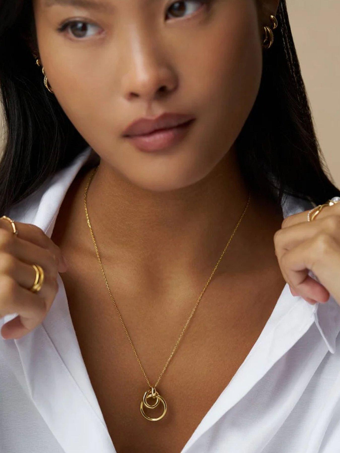 orelia-interlocking-open-circle-necklacefront