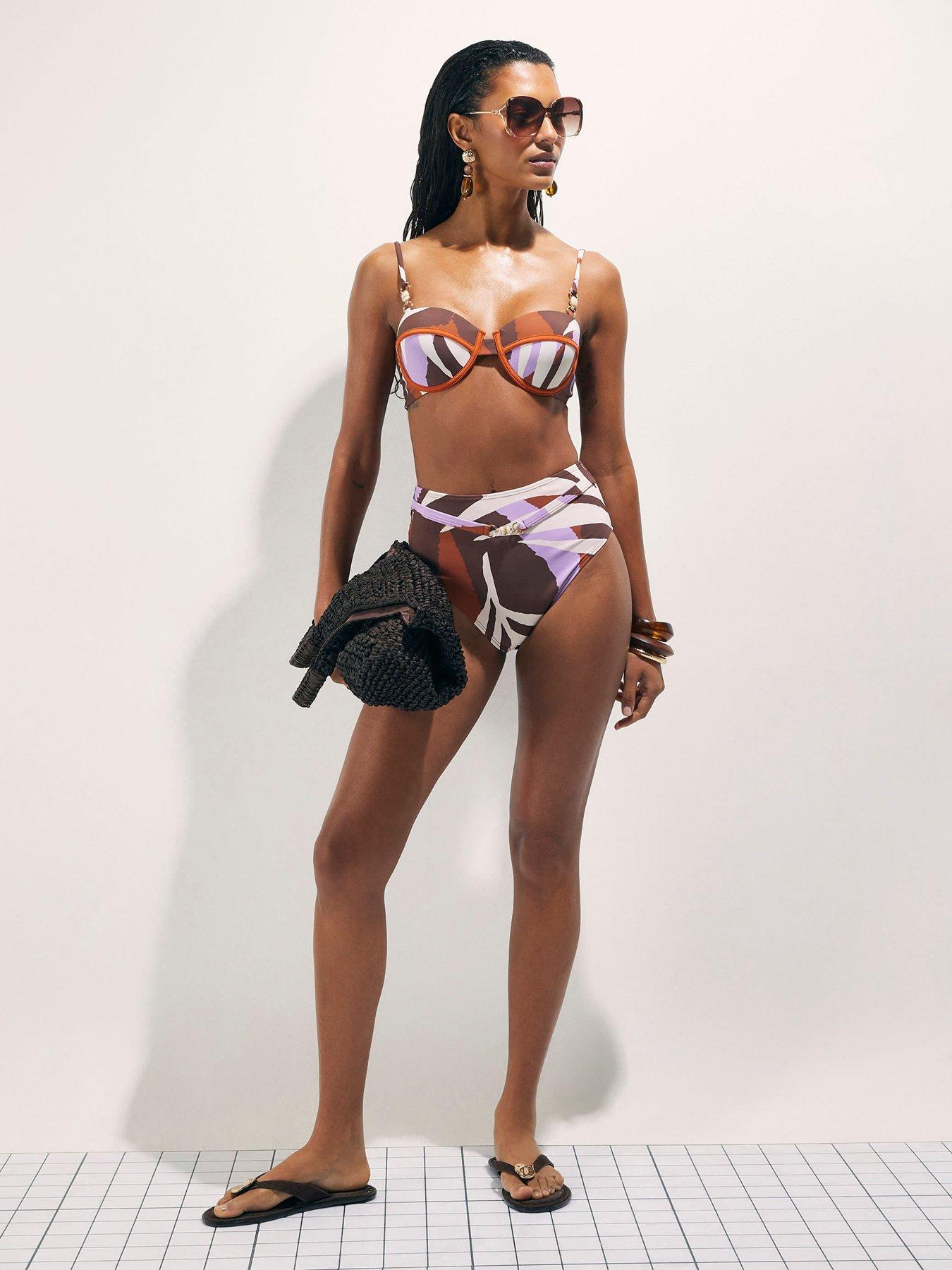 Image 3 of 4 of River Island Shaping Print Hw Brief - Brown
