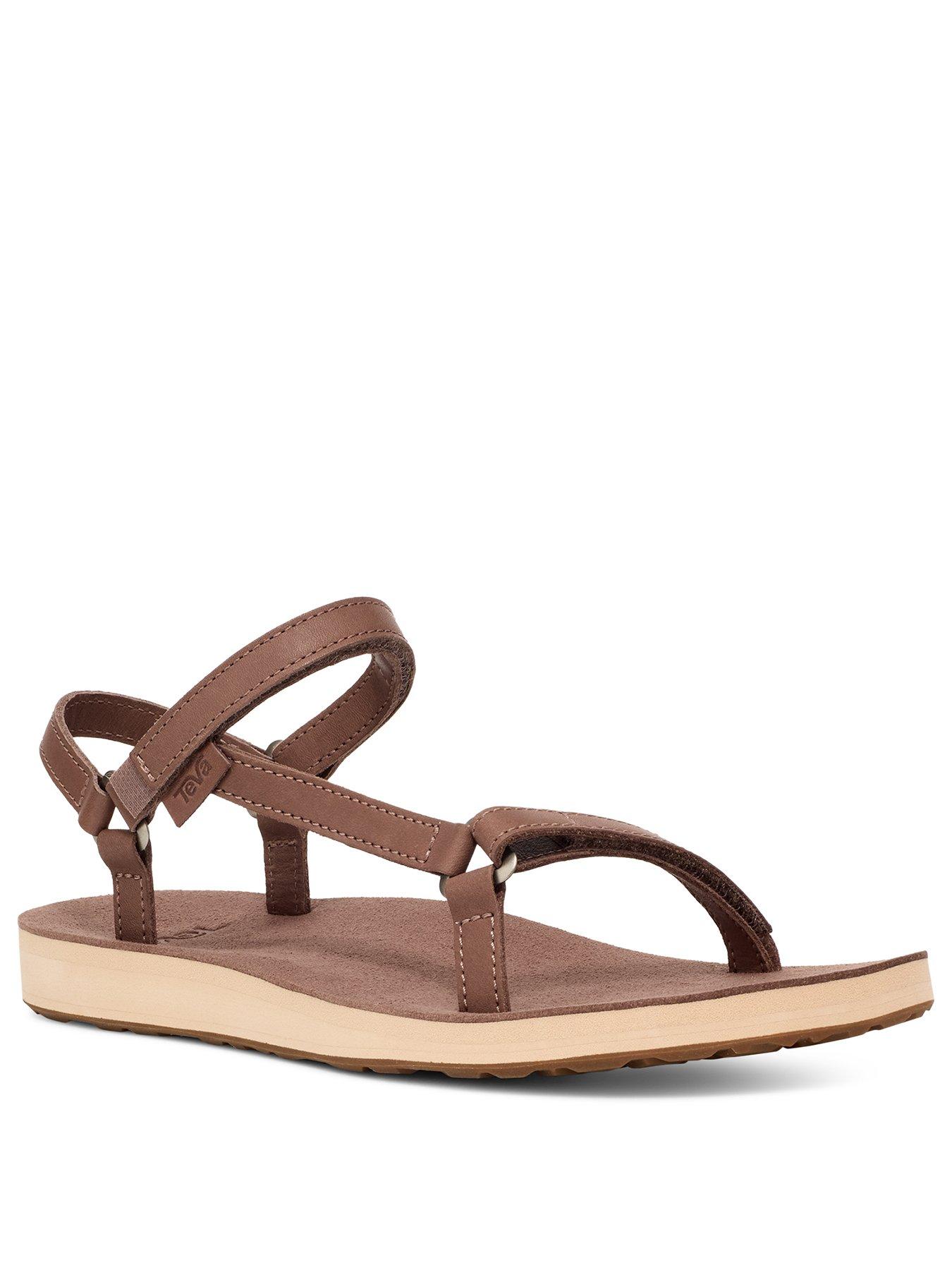 Image 2 of 6 of Teva Original Universal Slim Lea Sandals - Brown