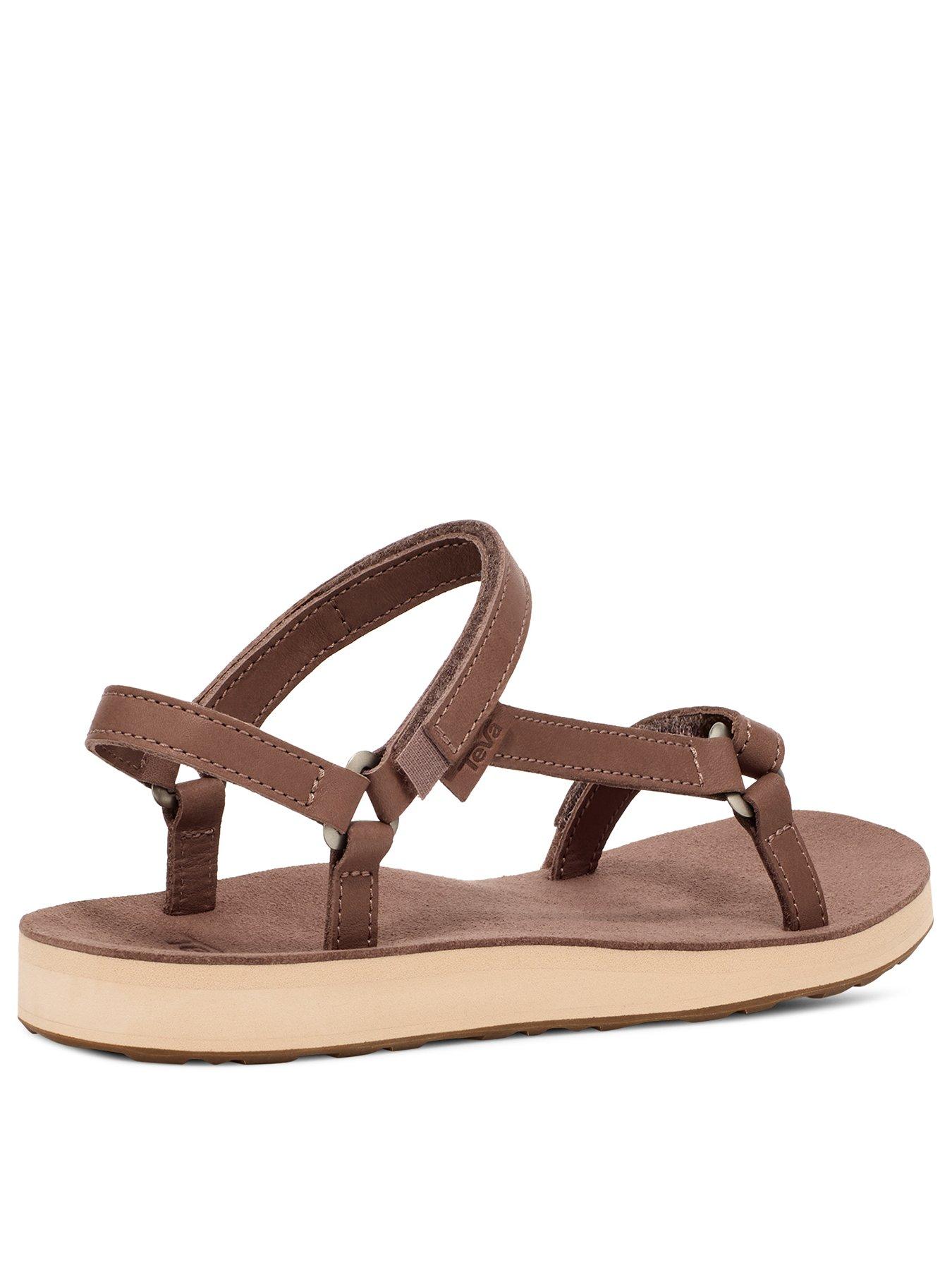 Image 3 of 6 of Teva Original Universal Slim Lea Sandals - Brown