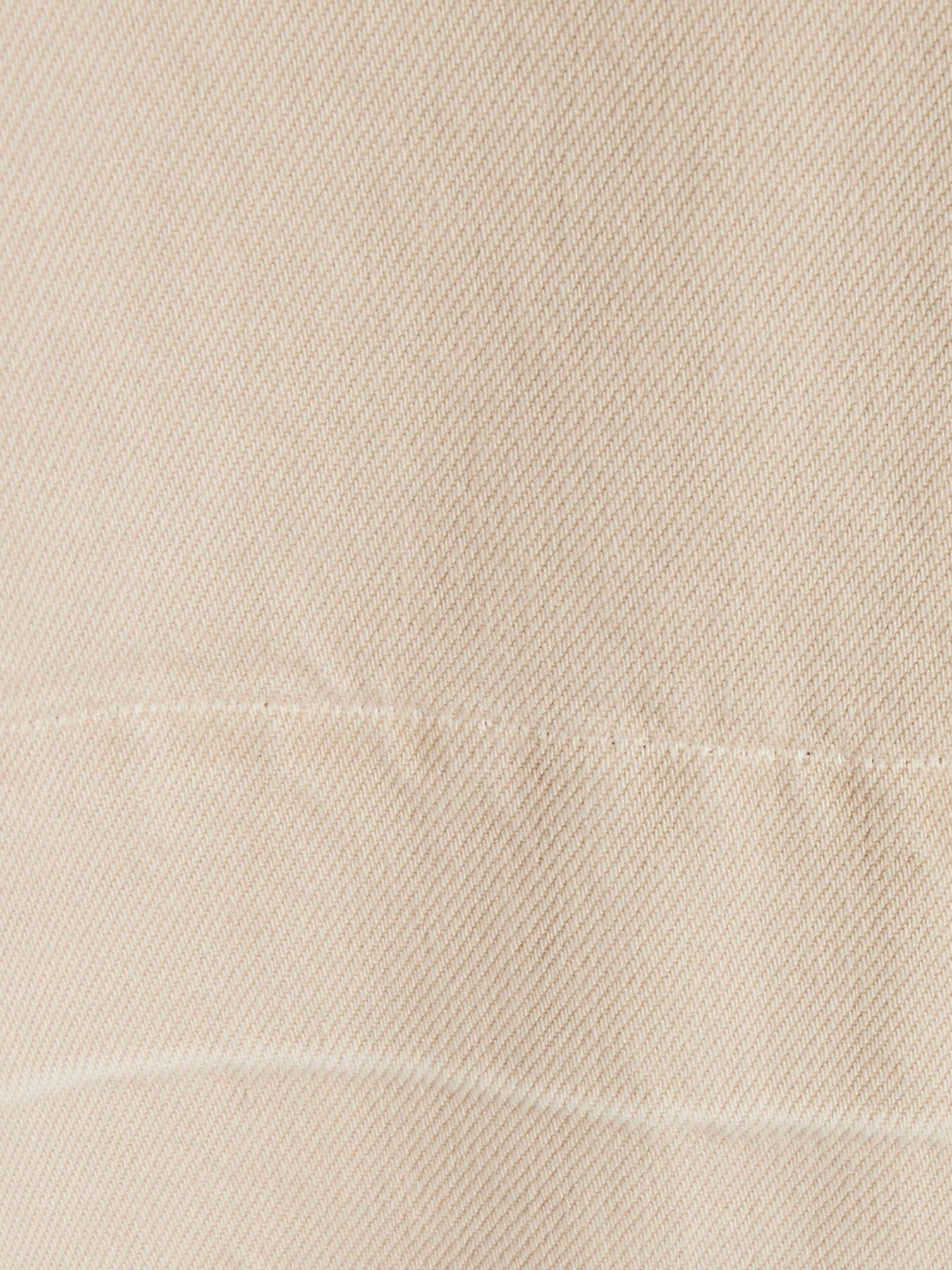 Image 6 of 6 of River Island Ellis Mini Swing Popper Dress - Beige