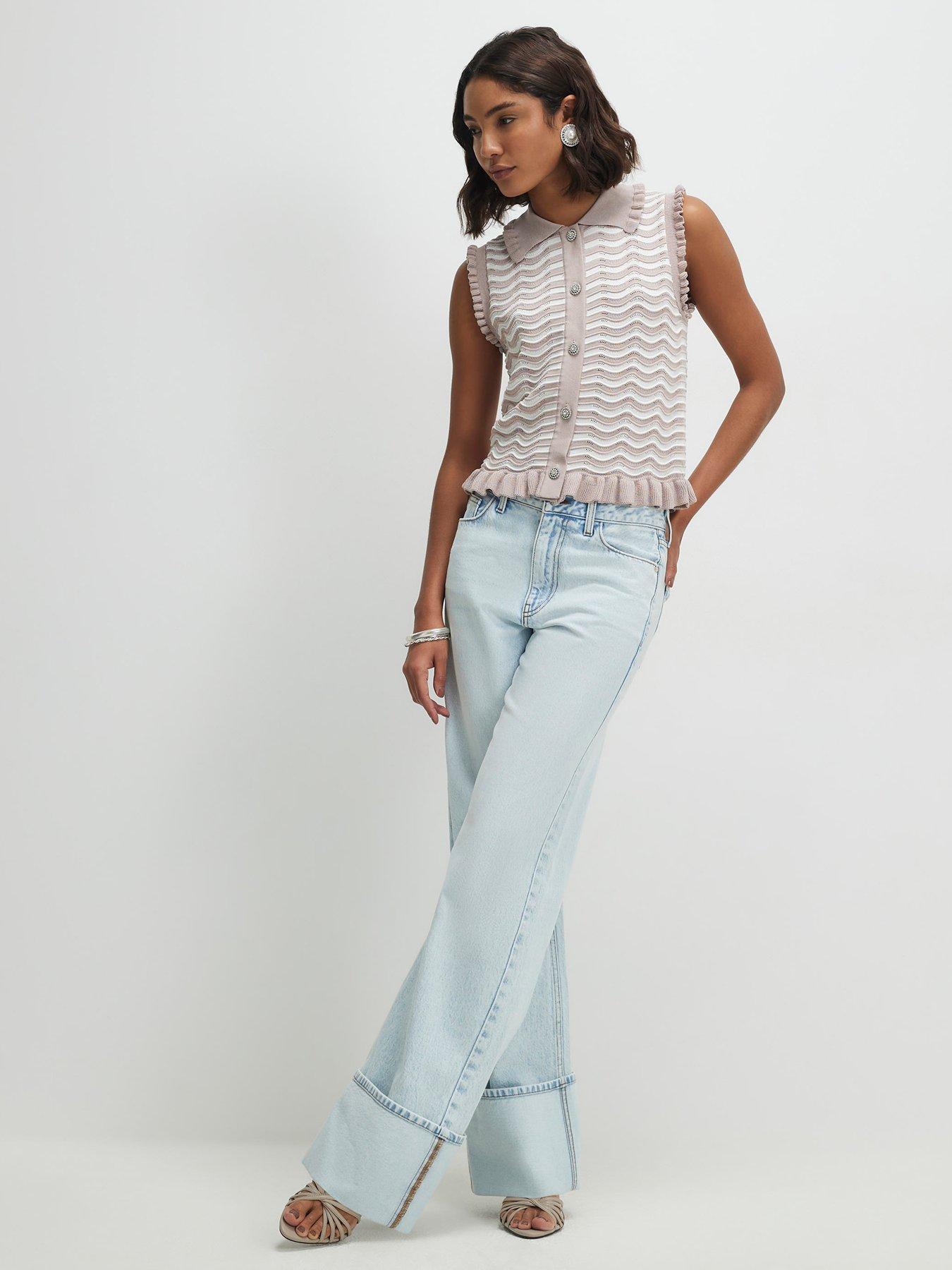 Image 3 of 6 of River Island Brunch Collar Tank - Beige