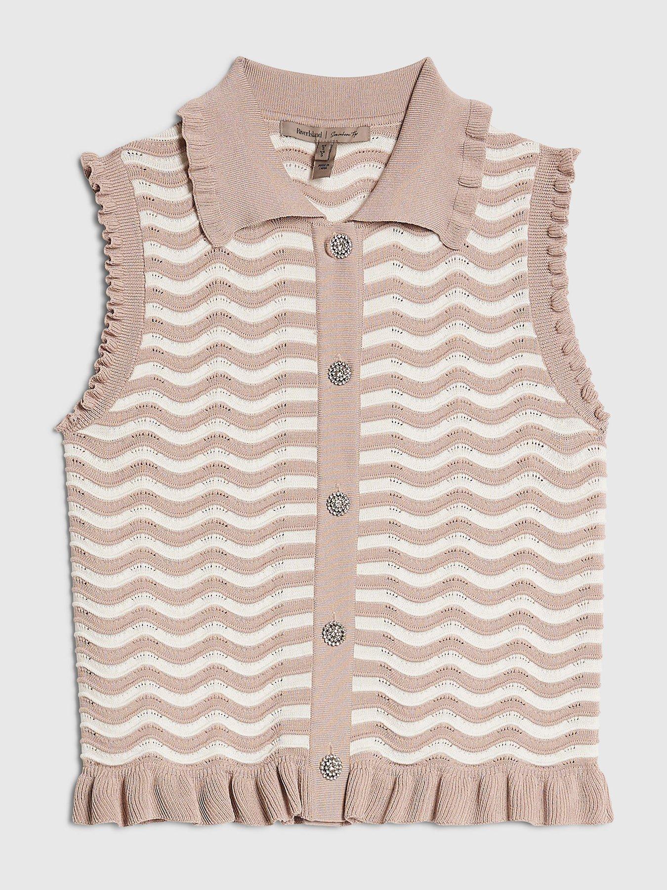 Image 5 of 6 of River Island Brunch Collar Tank - Beige