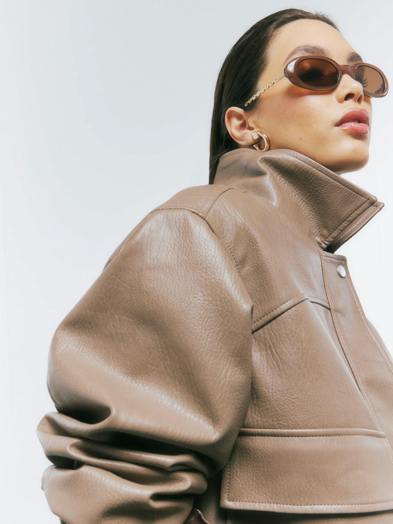 river-island-textured-pu-classic-bomber-beigeoutfit