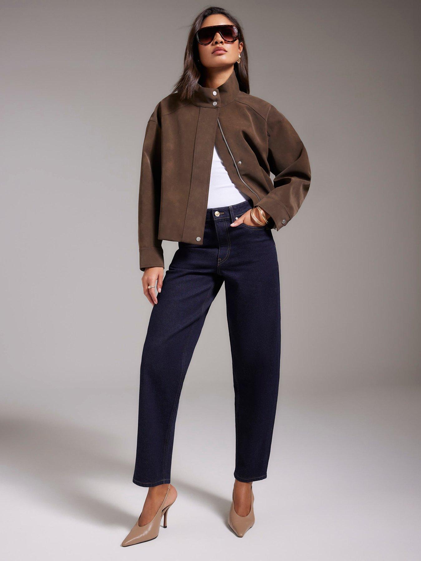 Image 1 of 4 of River Island Edward Core Barrel Jeans- Blue
