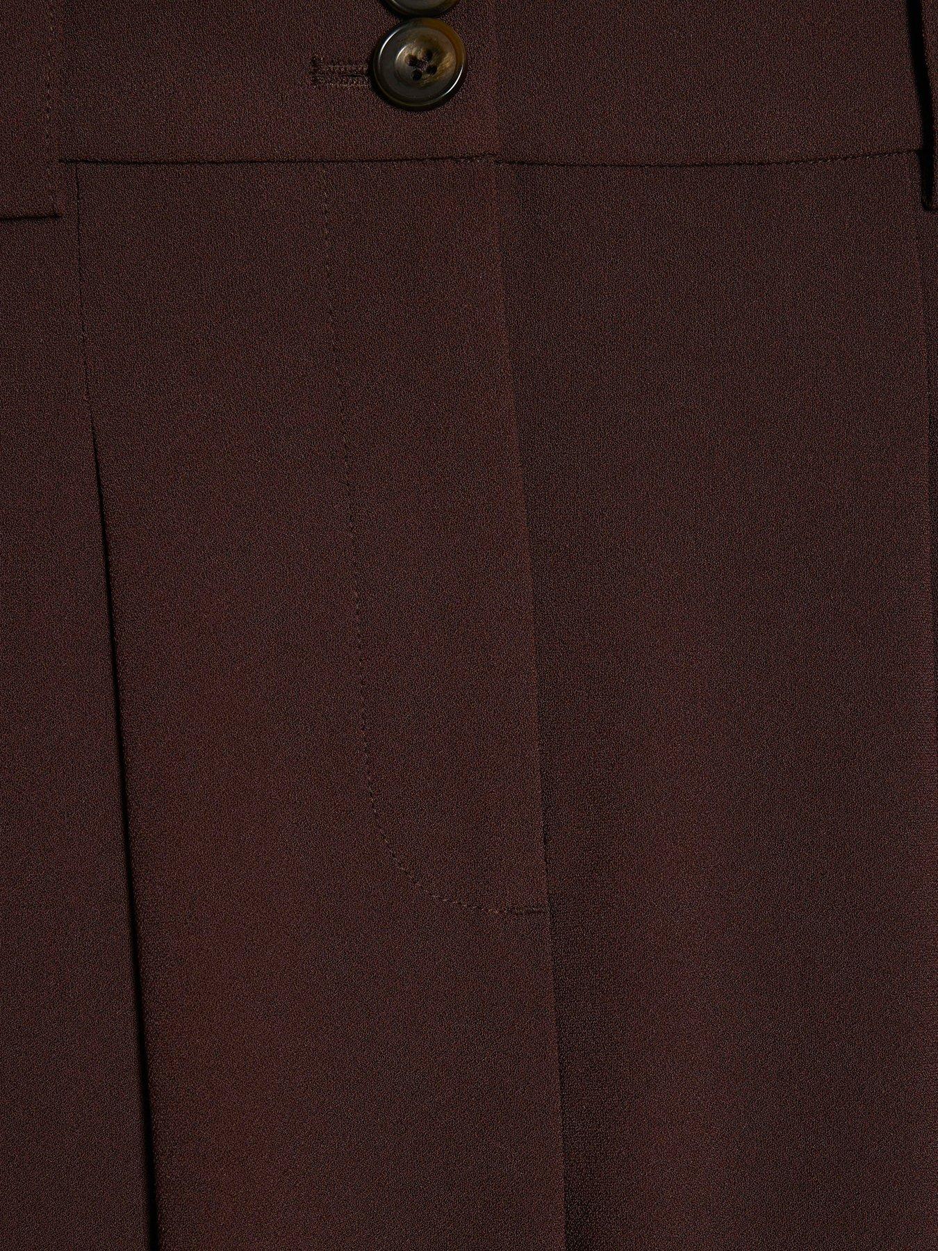 Image 6 of 6 of River Island Easy Wide Trouser - Brown