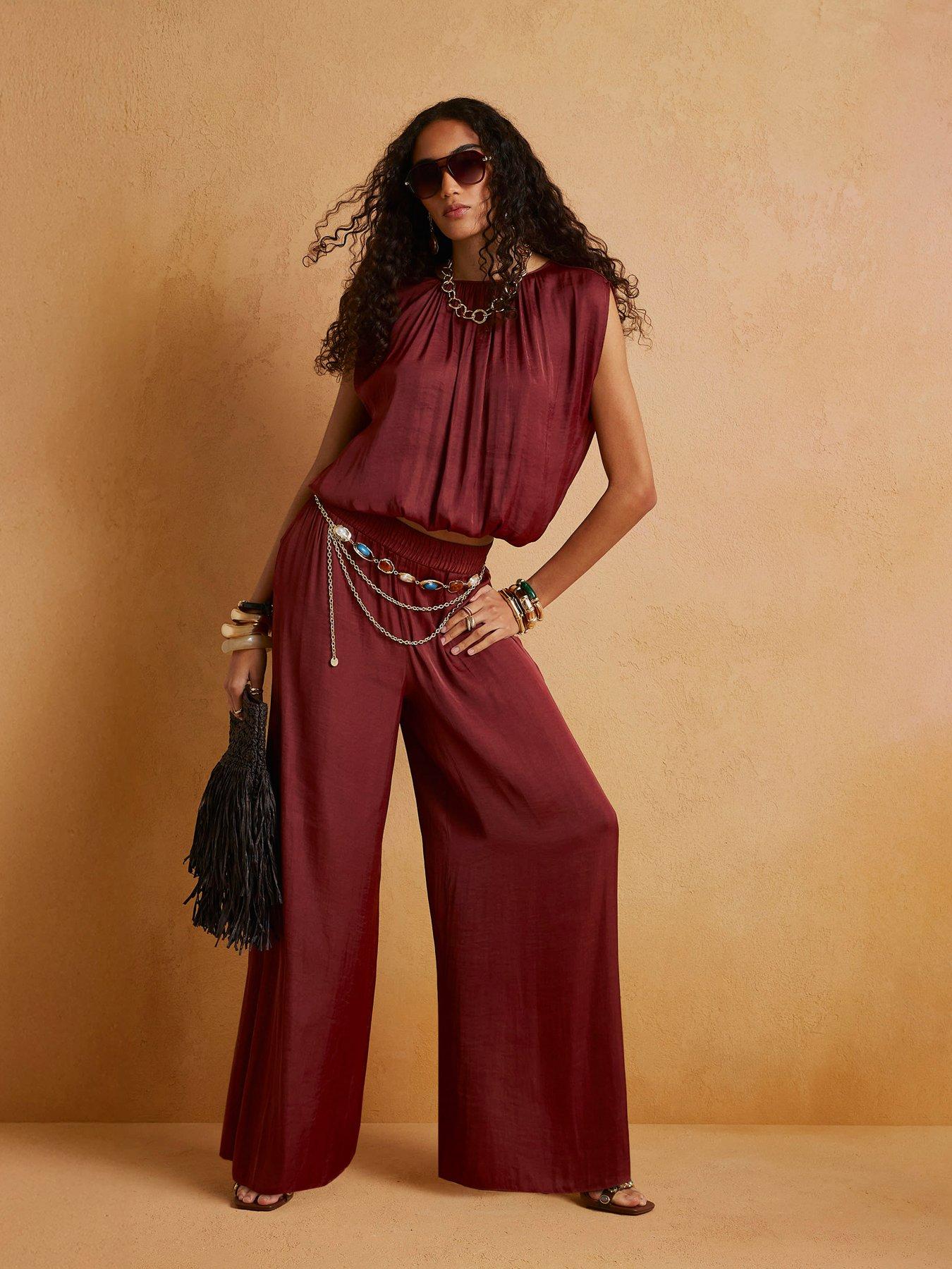 River Island Airflow Wide Leg Trouser - Black