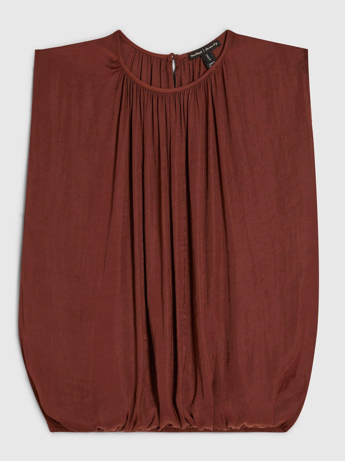 Image 5 of 6 of River Island Airflow Bubble Hem Top - Black