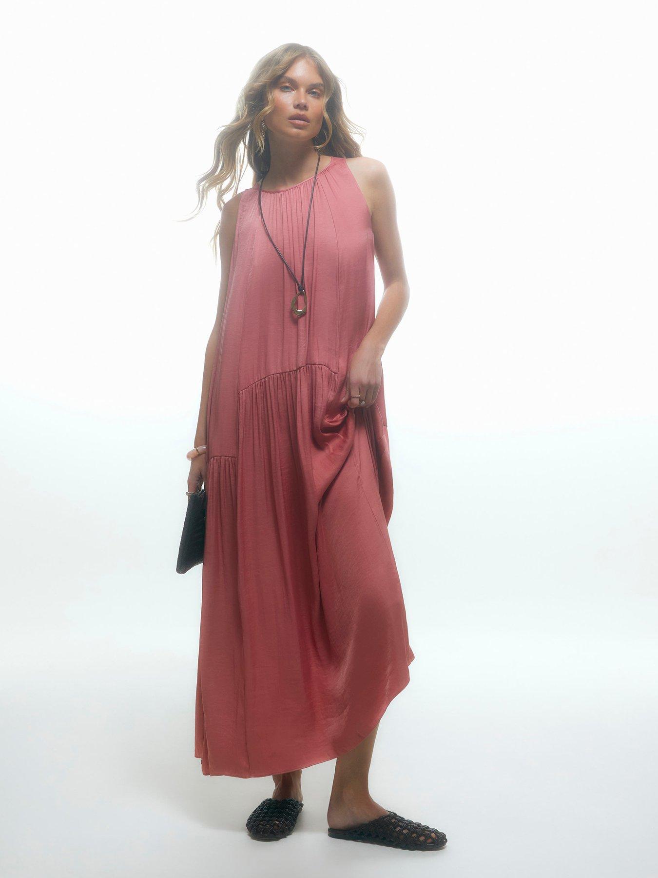 River Island Airflow Halter Dress - Pink