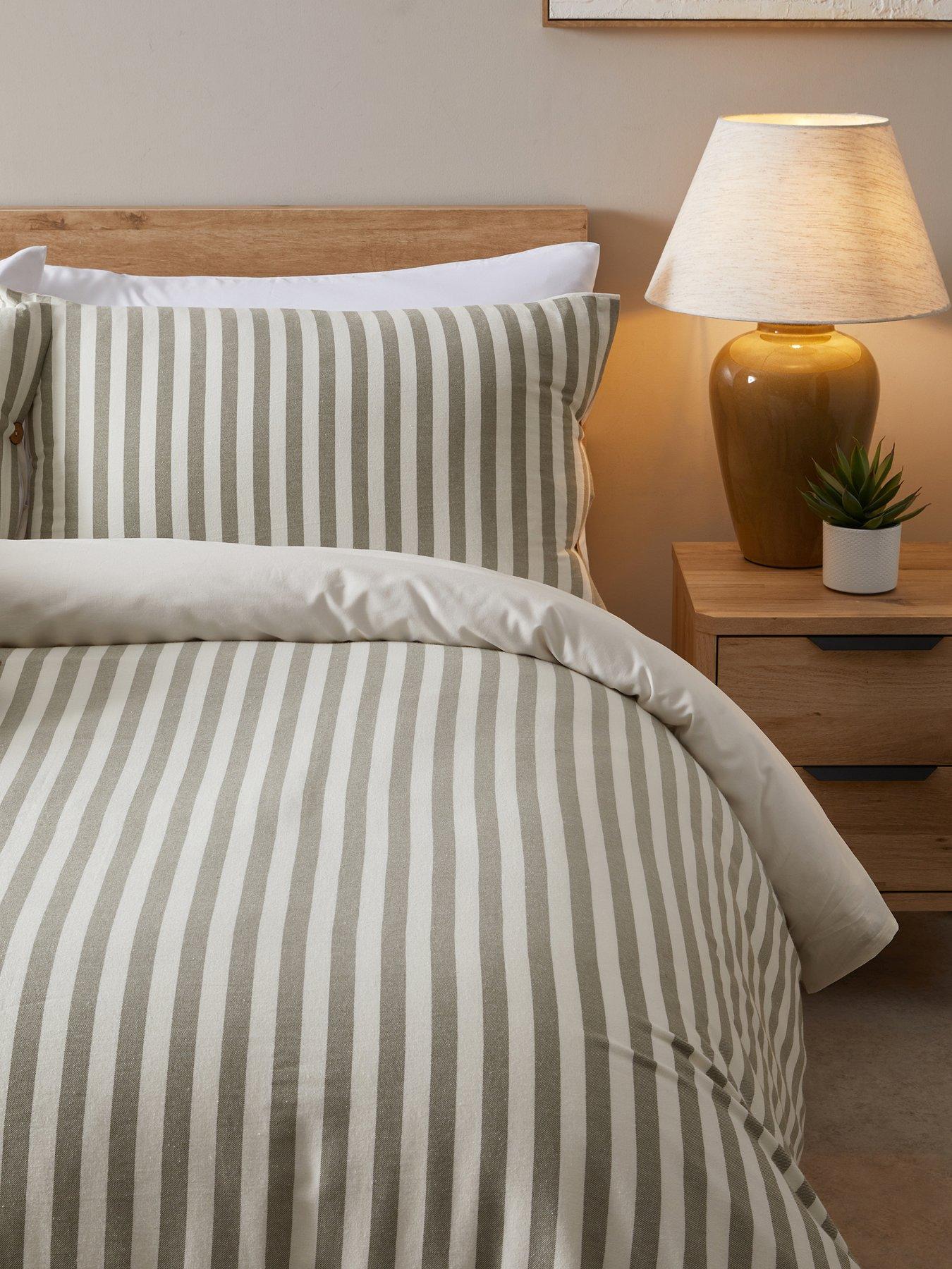 Image 5 of 7 of The Very Collection Vincent Cotton Yarn Dyed Stripe Duvet Set