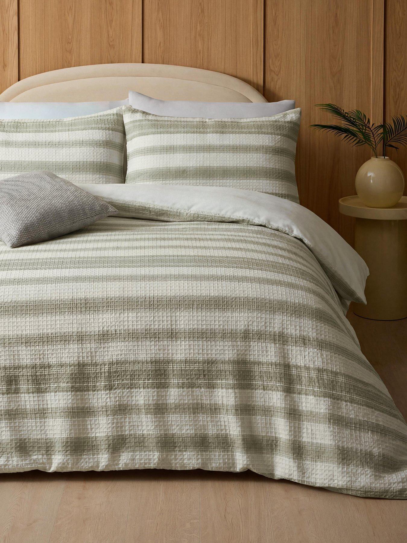 The Very Collection Soft Waffle Stripe Duvet Set