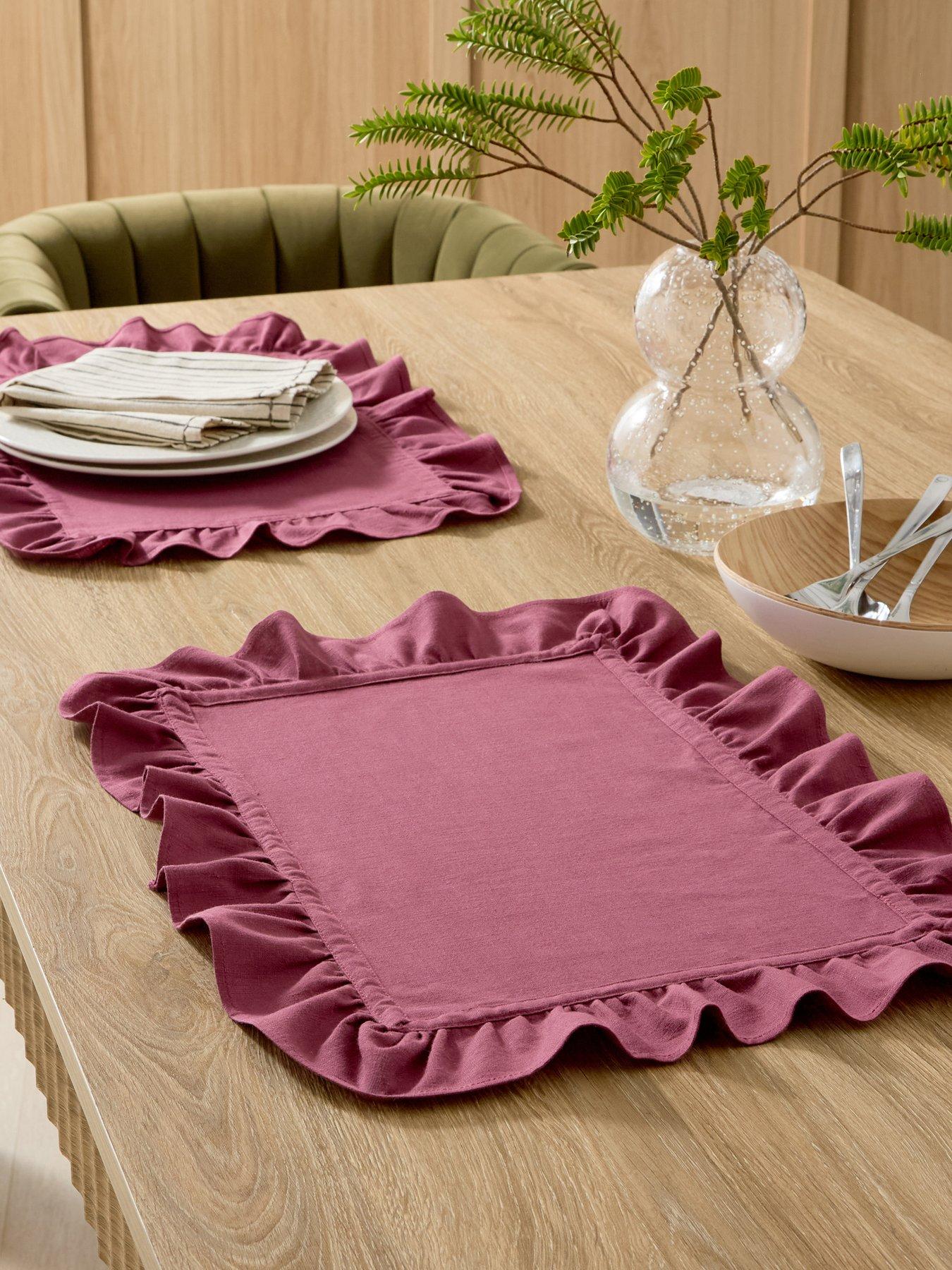 The Very Collection Cotton And Linen Blend Placemats With Frill Edge - Set Of 2