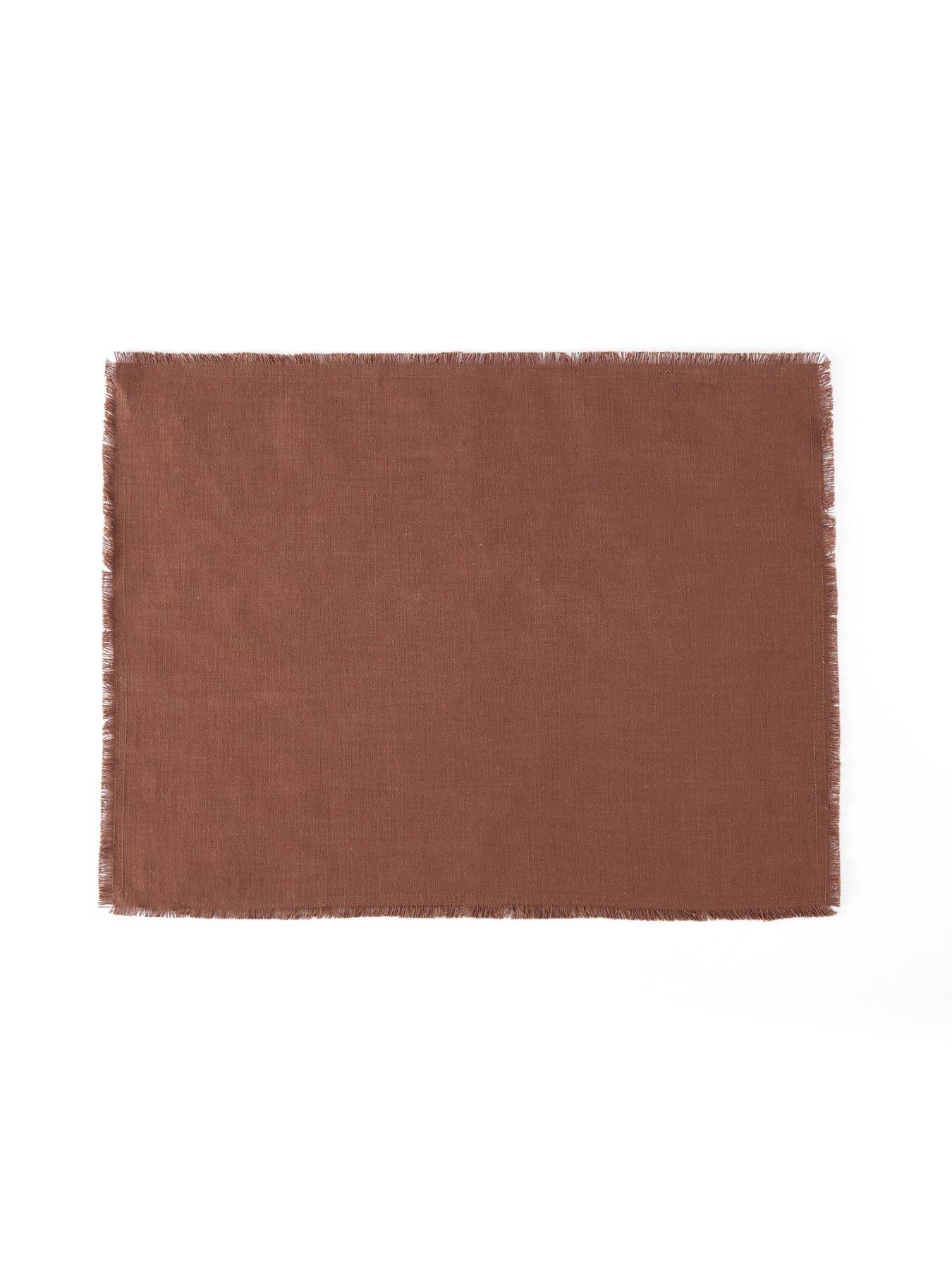 Image 3 of 7 of Michelle Keegan Home Cotton And Linen Blend Placemats With Raw Edge - Set Of 2