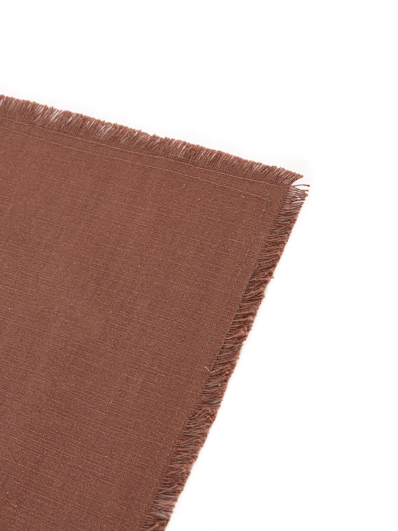 Image 6 of 7 of Michelle Keegan Home Cotton And Linen Blend Placemats With Raw Edge - Set Of 2