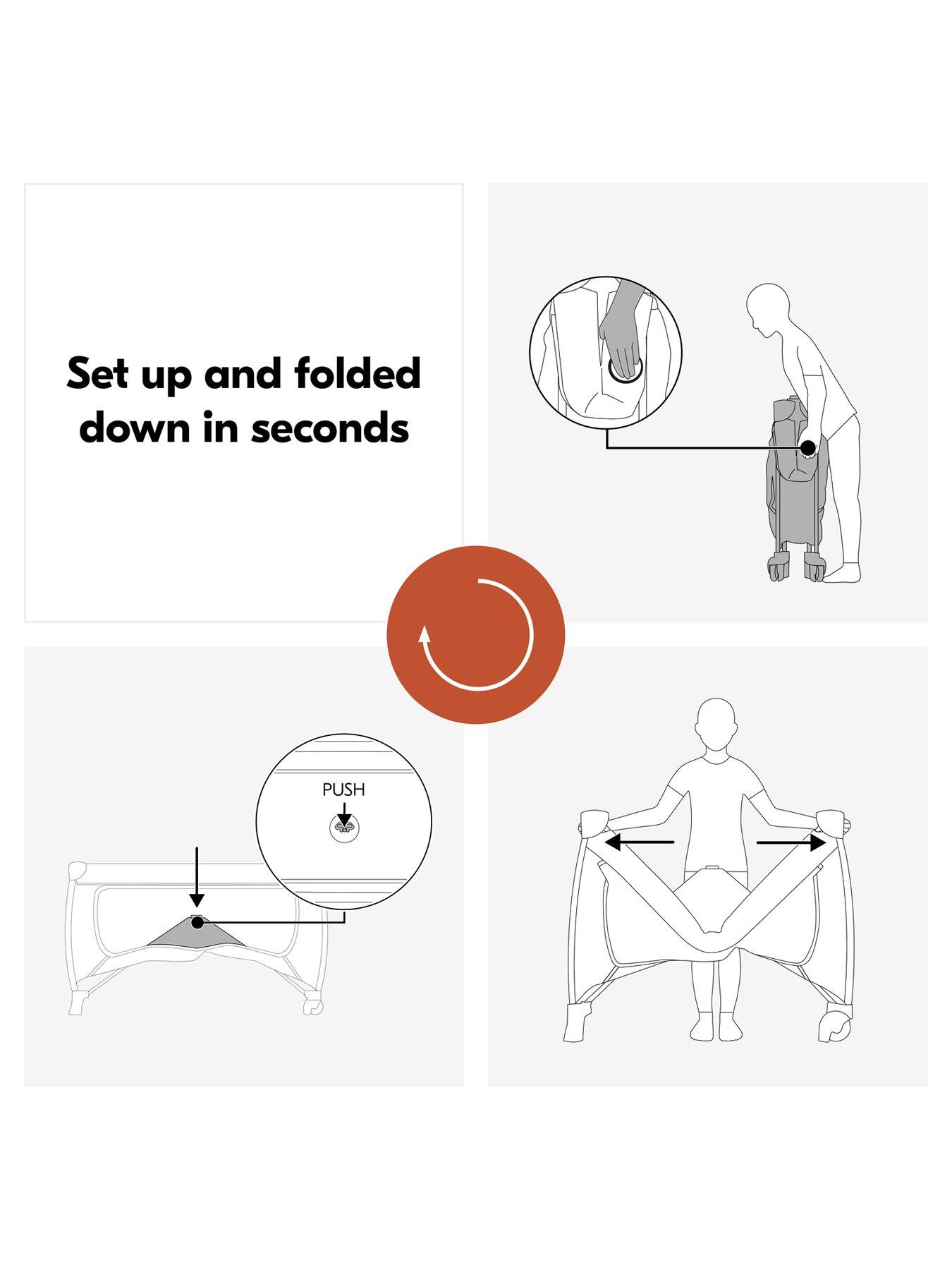Image 3 of 8 of Hauck Sleep N Easy Fold Travel Cot - Grey